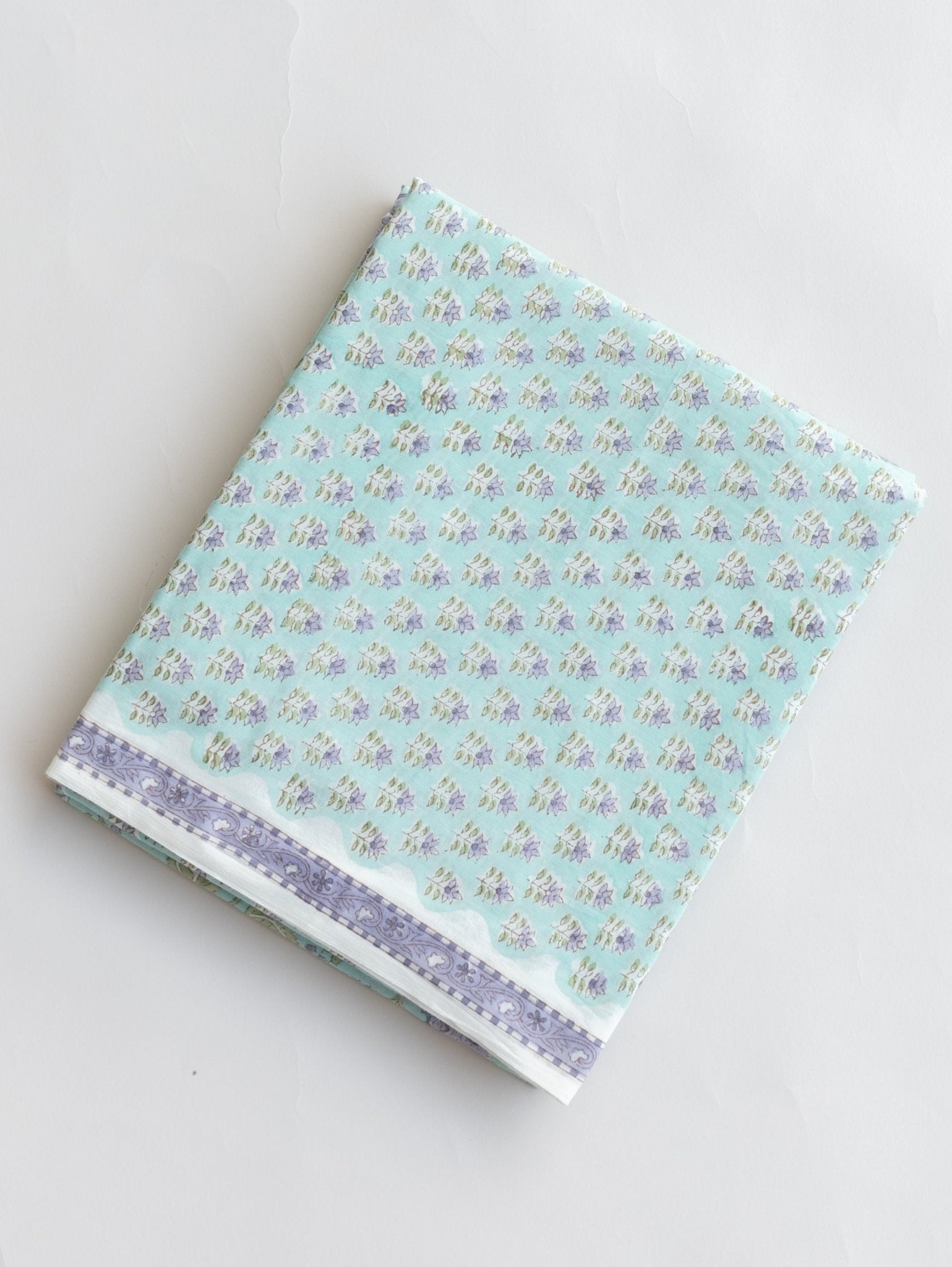 Cotton Block Printed Unstitched Suit Set - 3 Piece - AINA