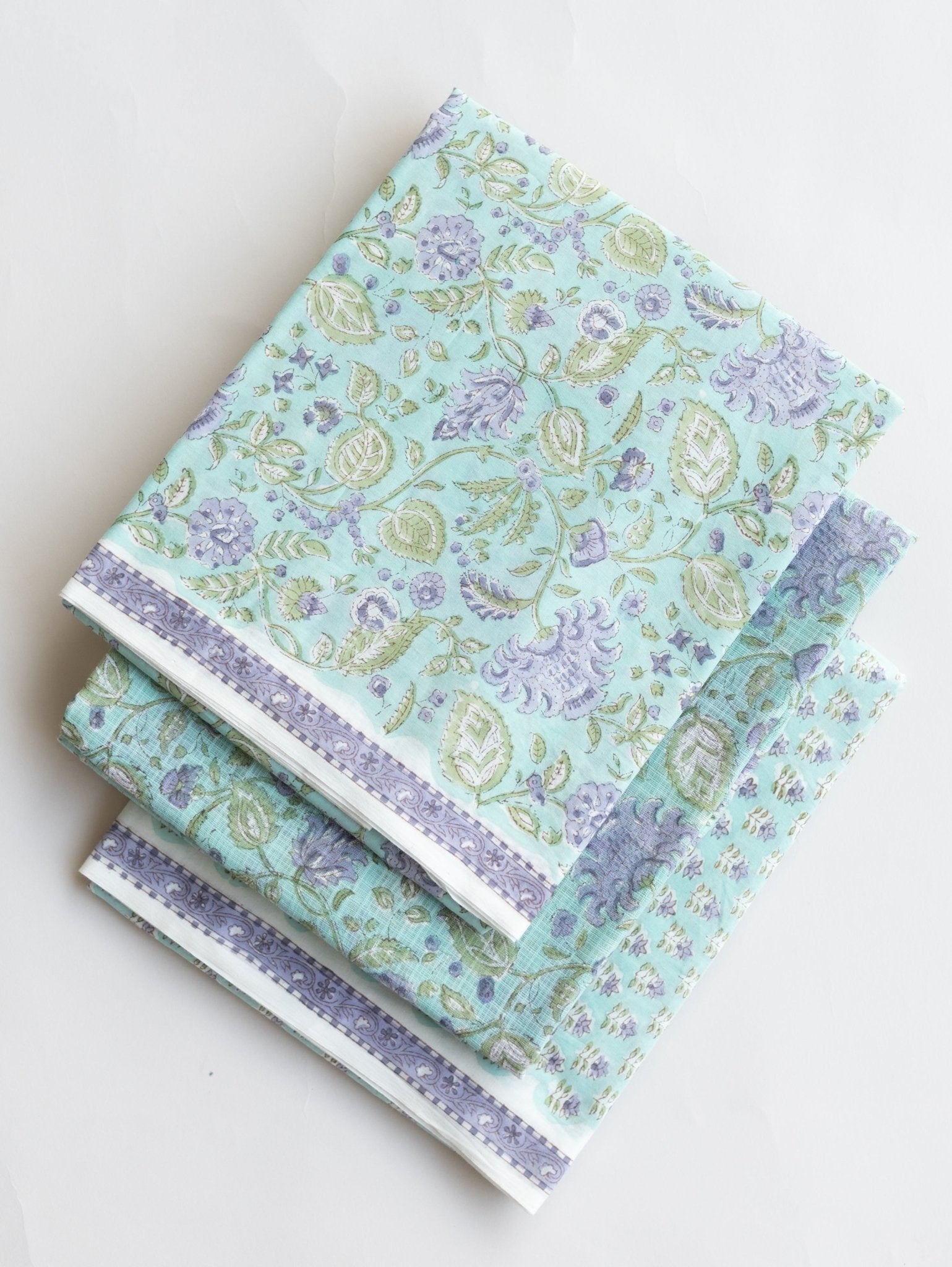 Cotton Block Printed Unstitched Suit Set - 3 Piece - AINA