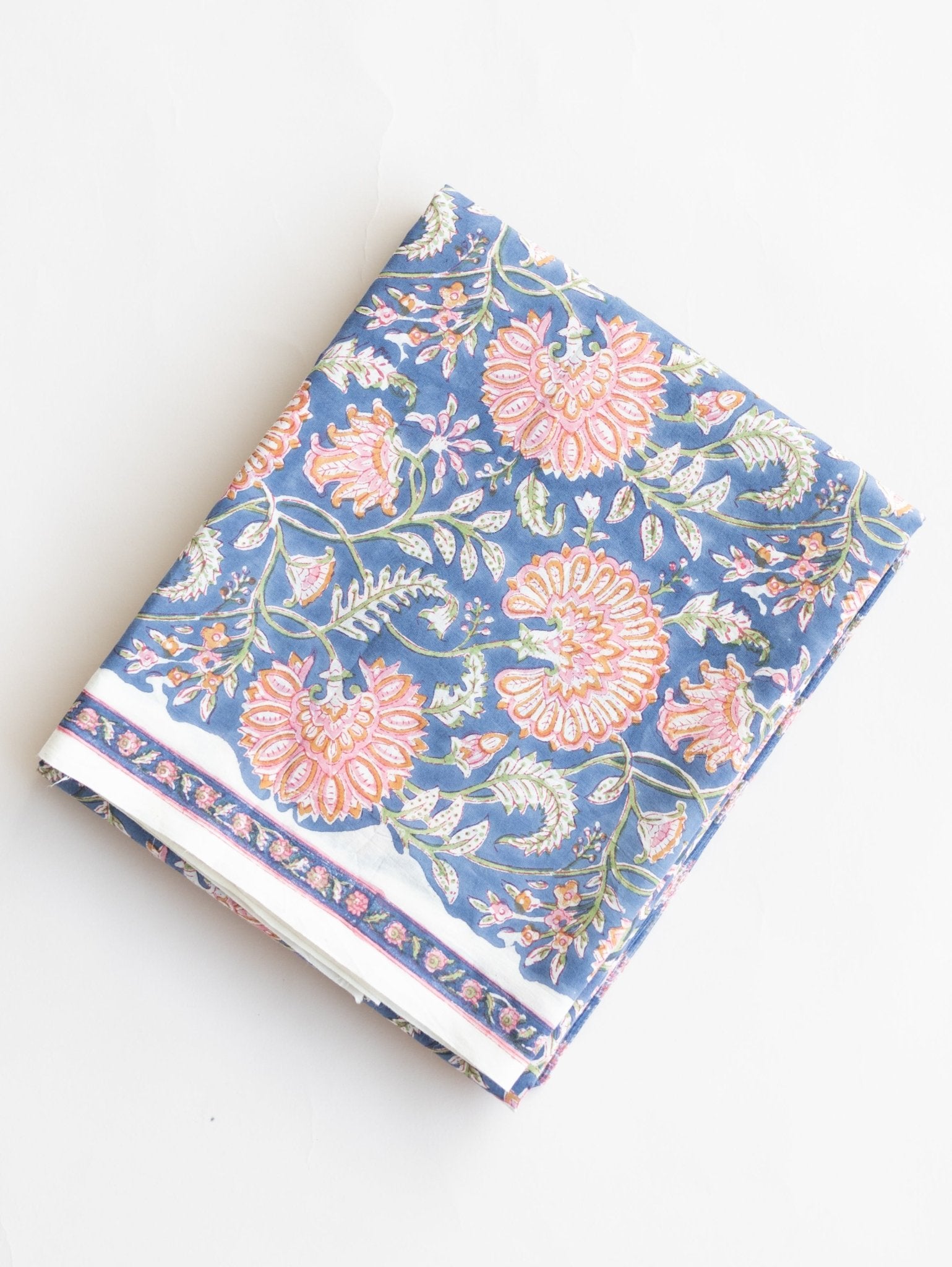 Cotton Block Printed Unstitched Suit Set - 3 Piece - AINA