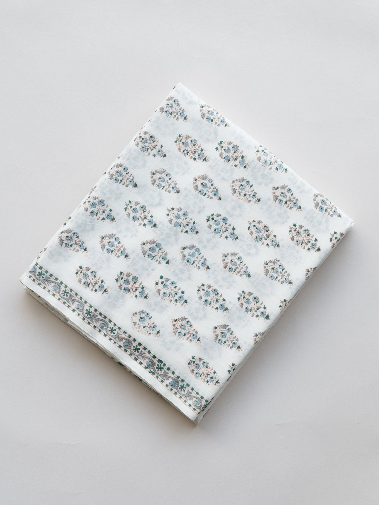 Cotton Block Printed Unstitched Suit Set - 3 Piece - AINA