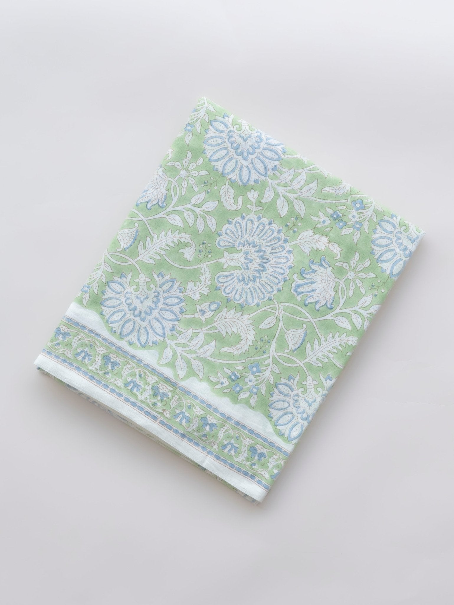 Cotton Block Printed Unstitched Suit Set - 3 Piece - AINA