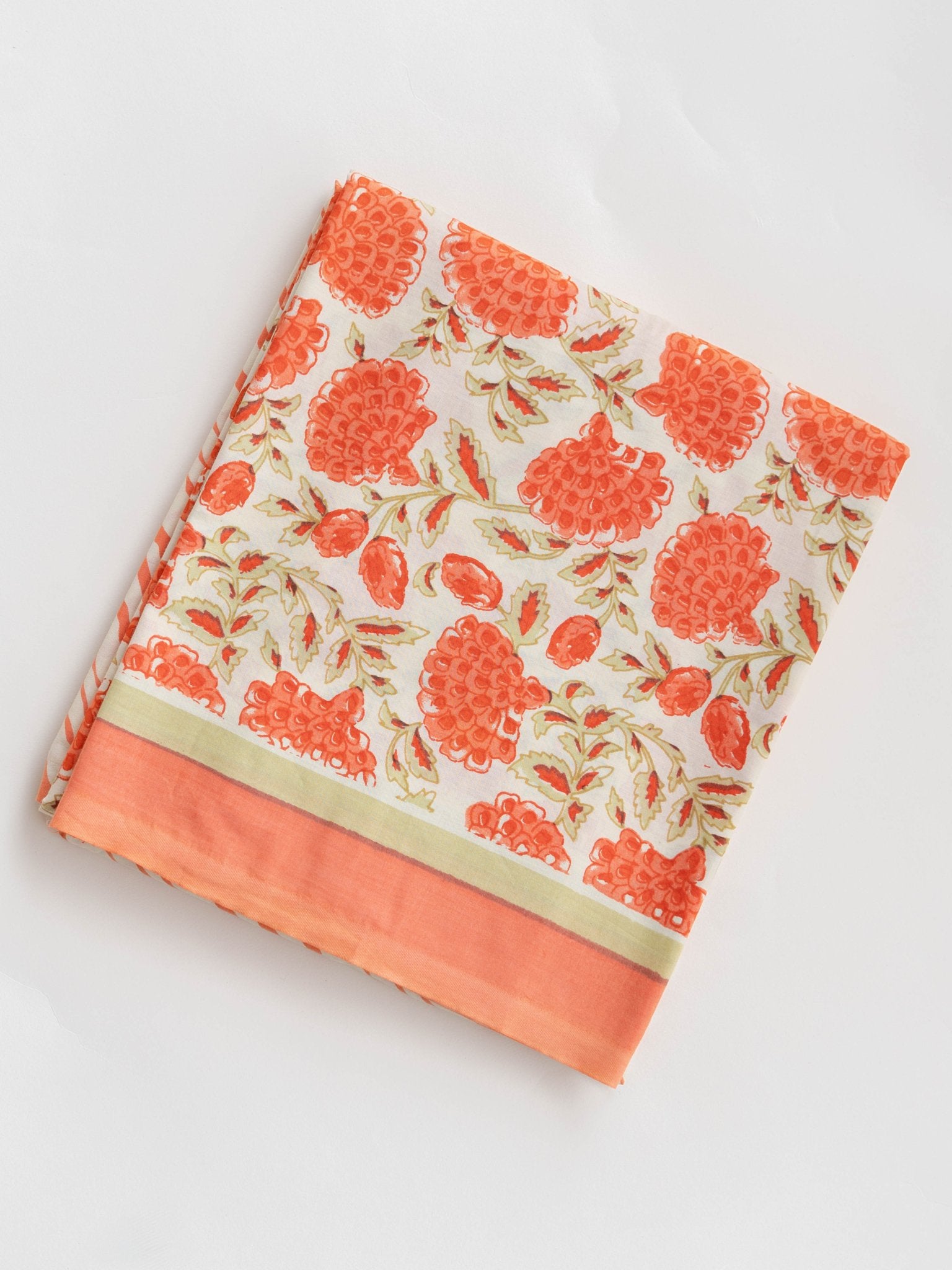 Cotton Mulmul Block Printed Unstitched Suit - 3 Piece - AINA