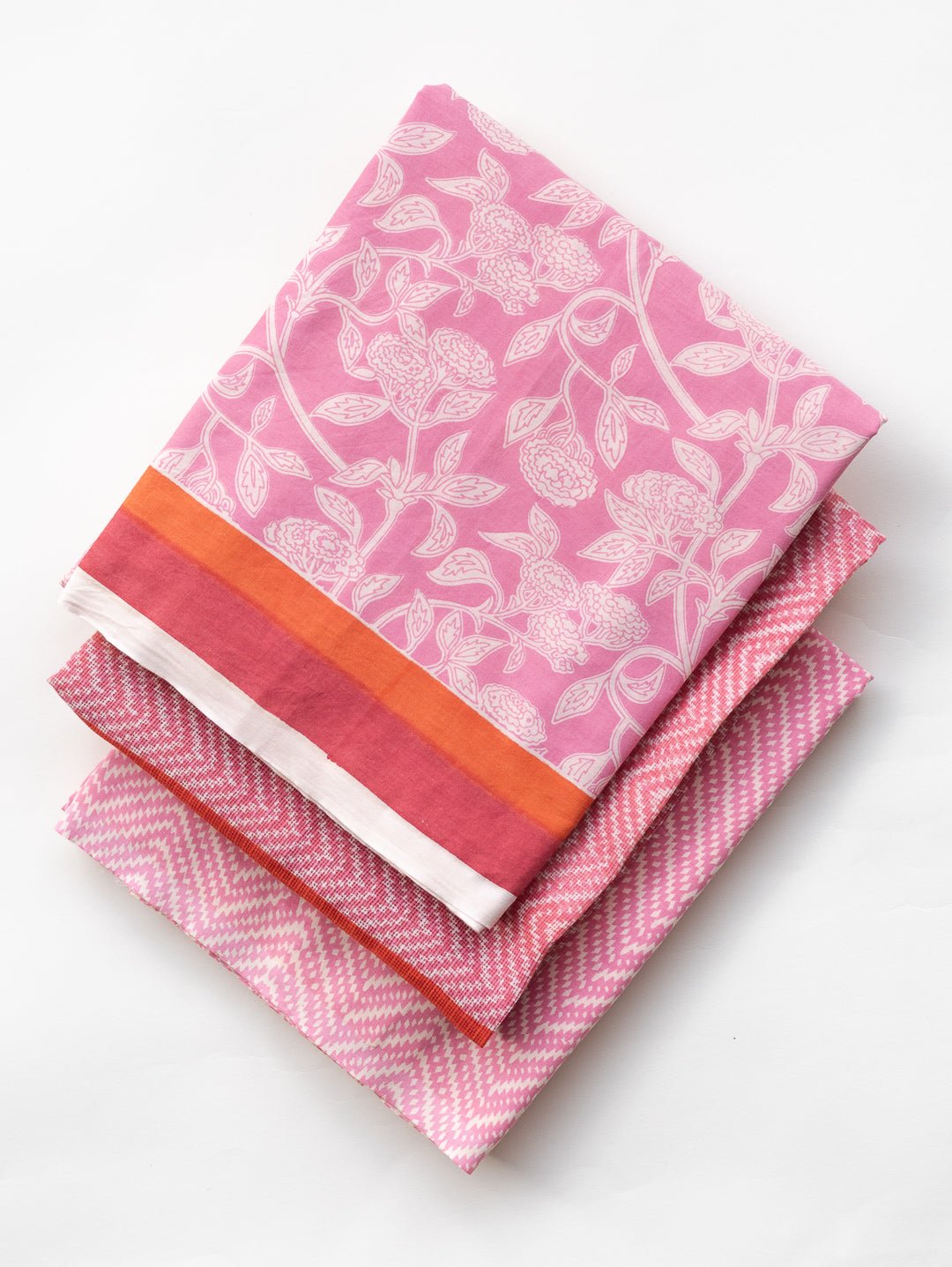 Cotton Mulmul Block Printed Unstitched Suit - 3 Piece - AINA