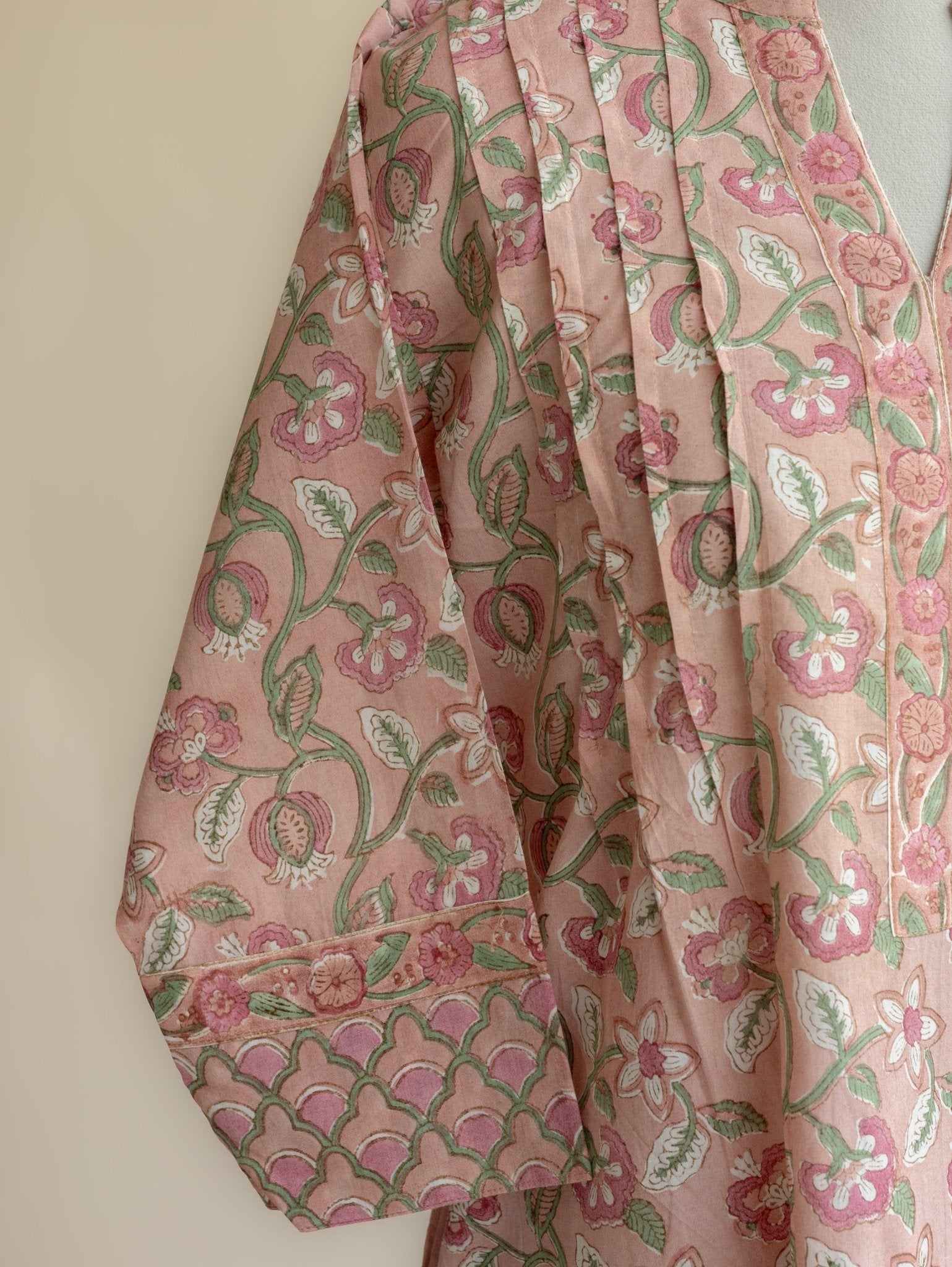 Daniya Cotton Block Printed Straight Kurta - AINA