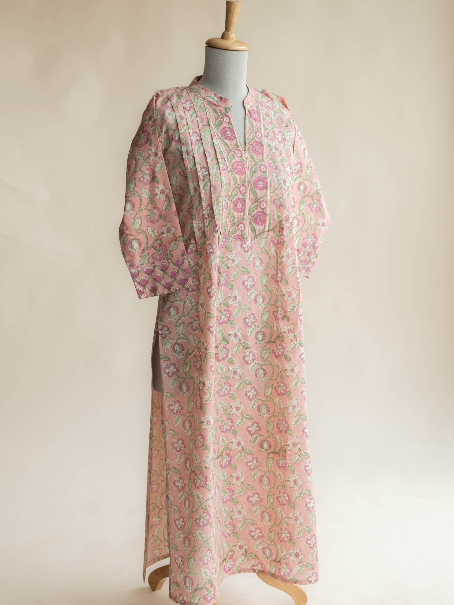 Daniya Cotton Block Printed Straight Kurta - AINA