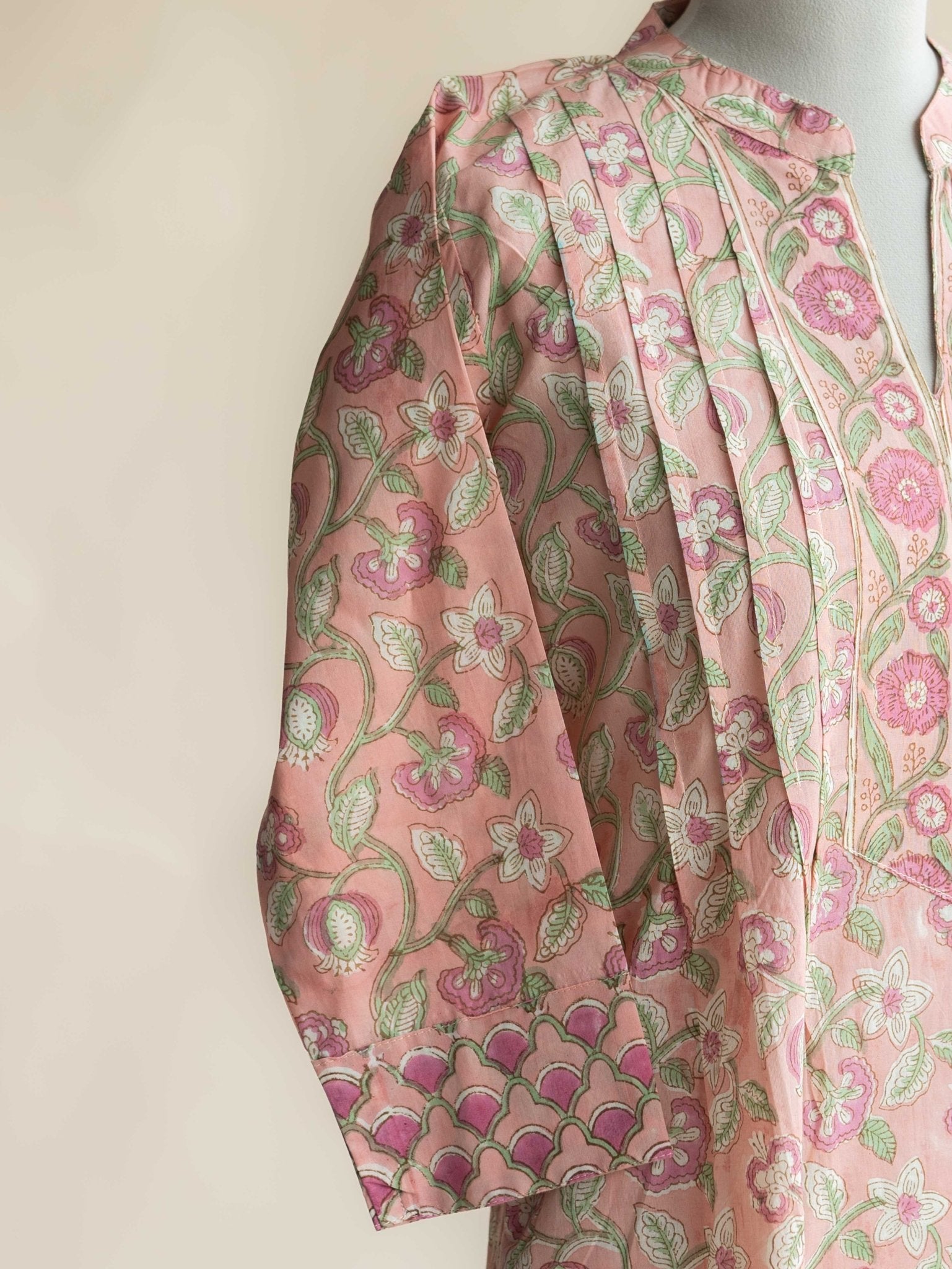 Daniya Cotton Block Printed Straight Kurta - AINA