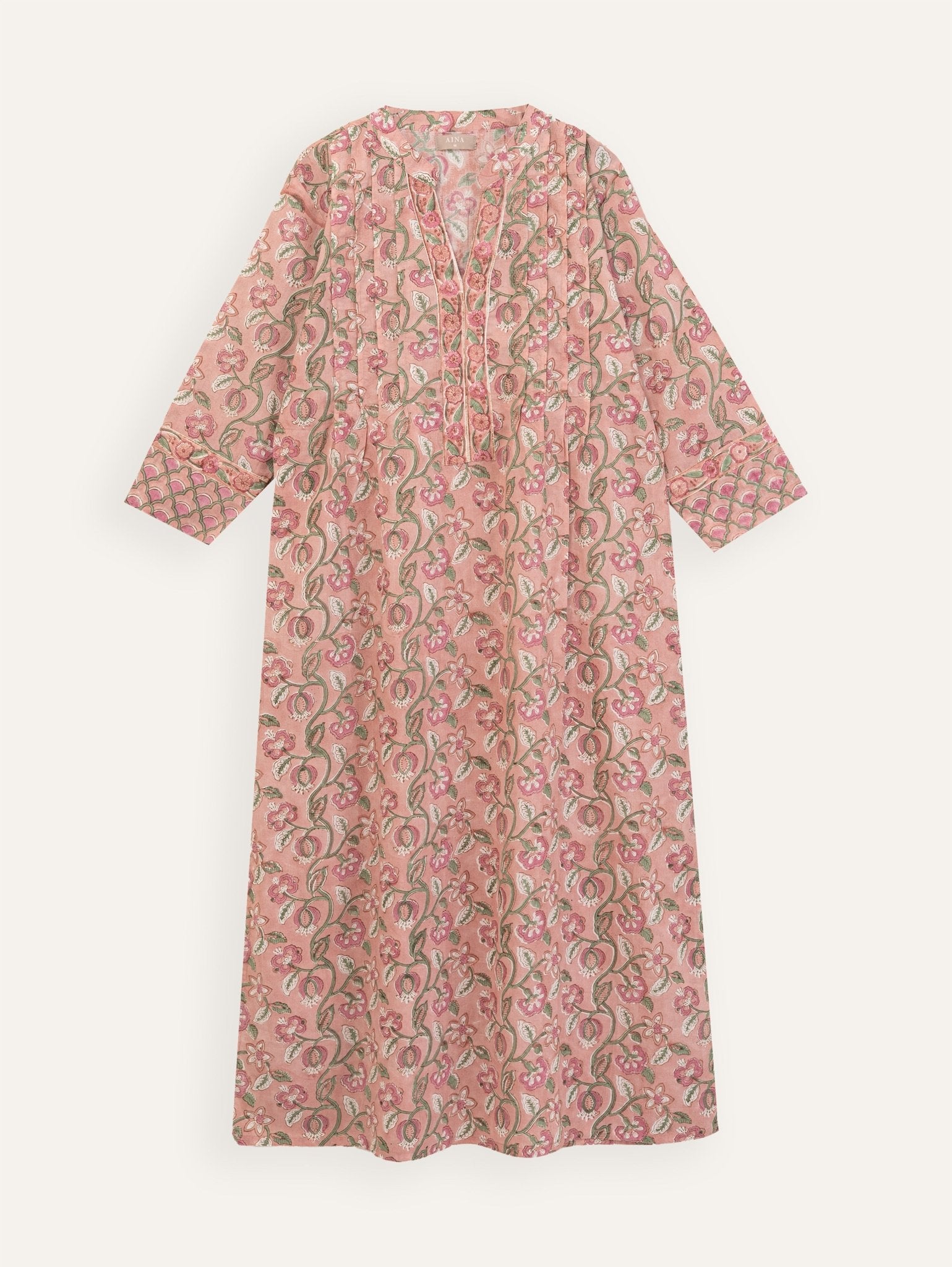 Daniya Cotton Block Printed Straight Kurta - AINA