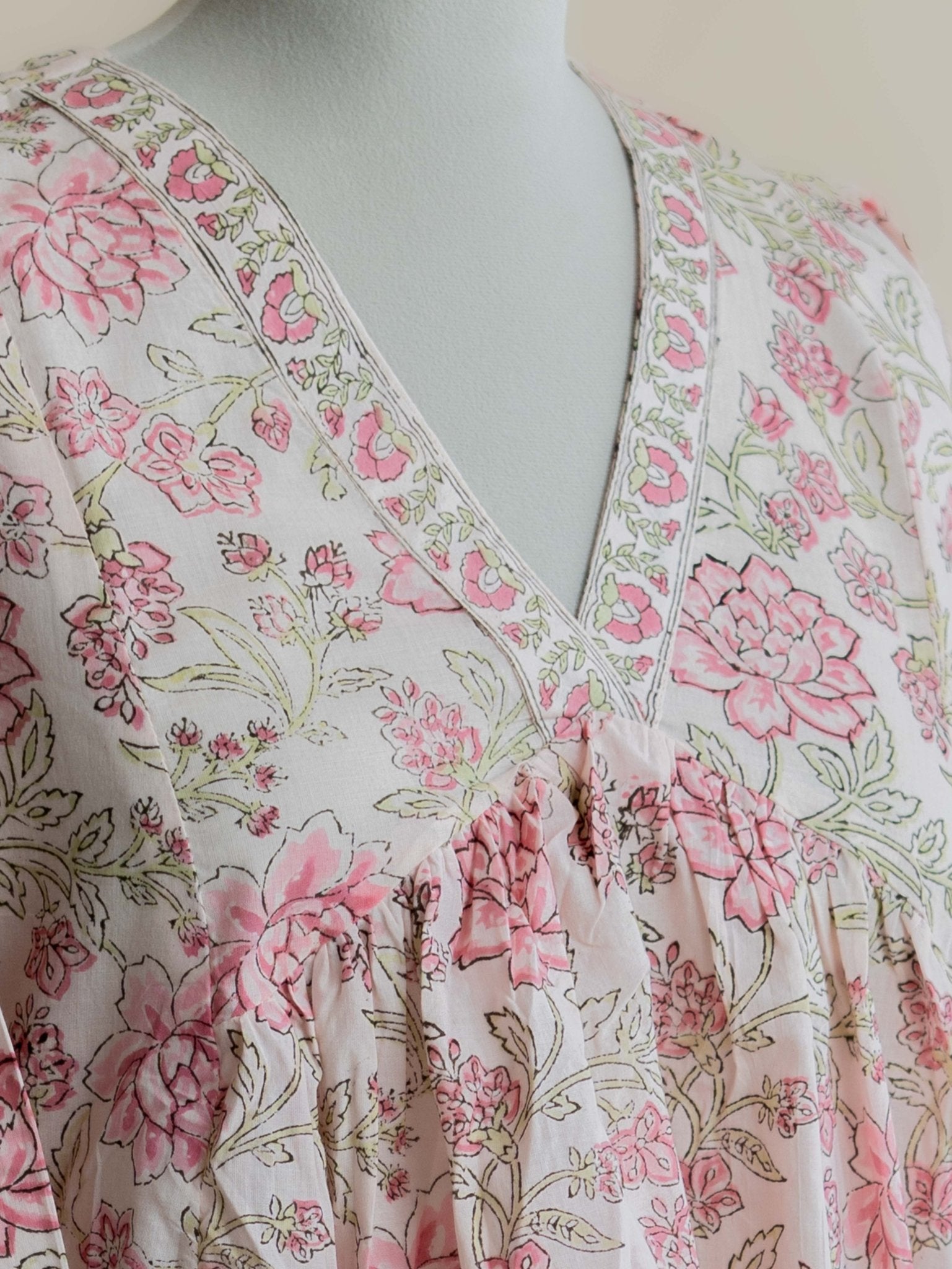 Darshana Cotton Block Printed A Line Kurta - AINA