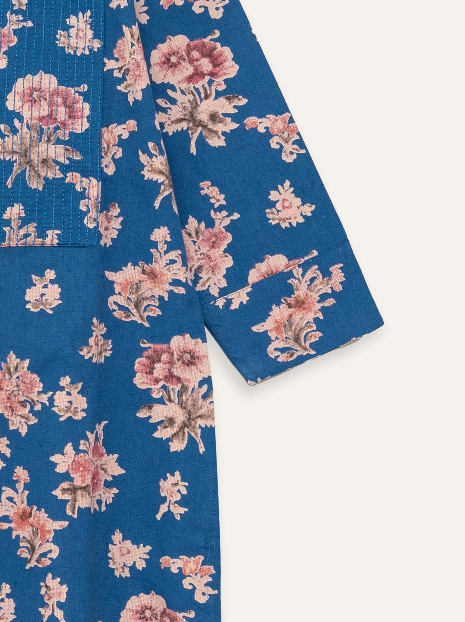 Darshini Cotton Flax Printed Straight Kurta - AINA