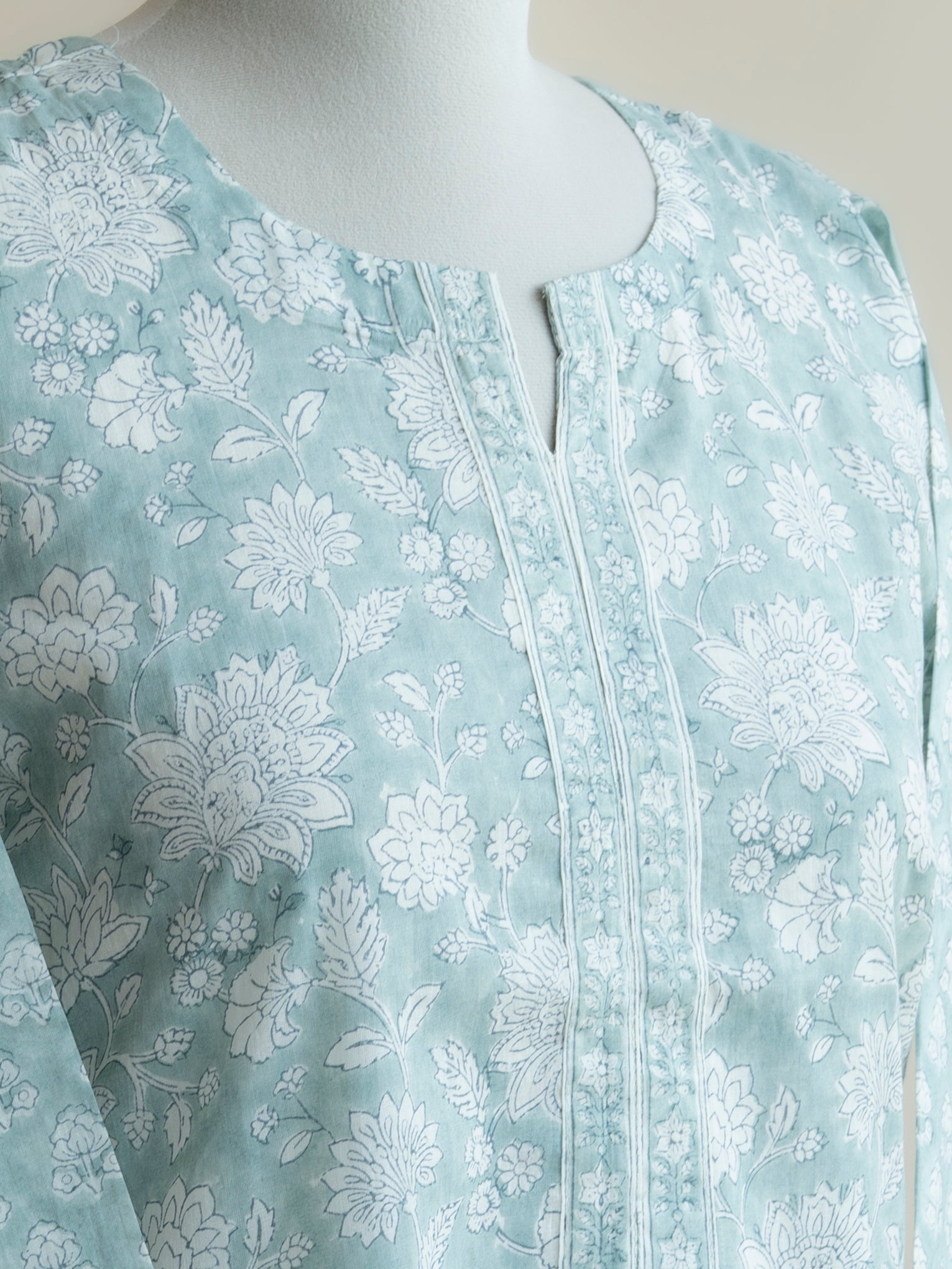 Deeva Cotton Block Printed Straight Kurta - AINA