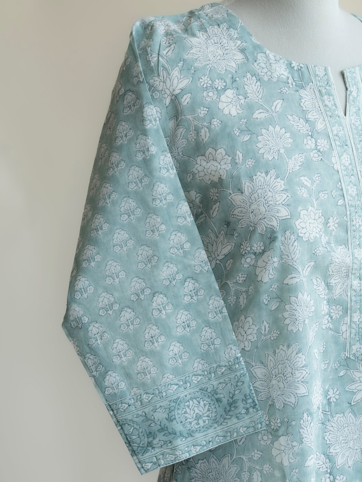 Deeva Cotton Block Printed Straight Kurta - AINA