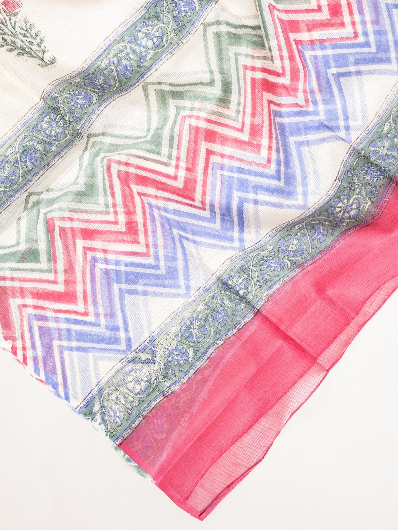 Dhana Cotton Block Printed Unstitched Suit Set - 3 Piece - AINA