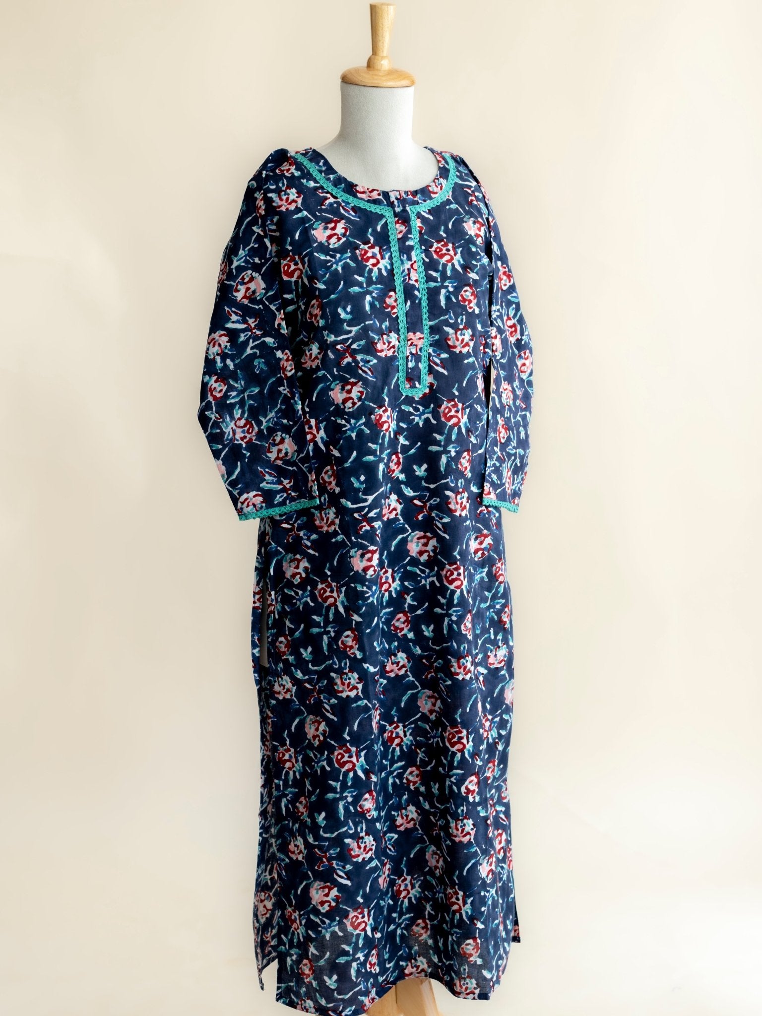 Dichen Cotton Block Printed Straight Kurta - AINA