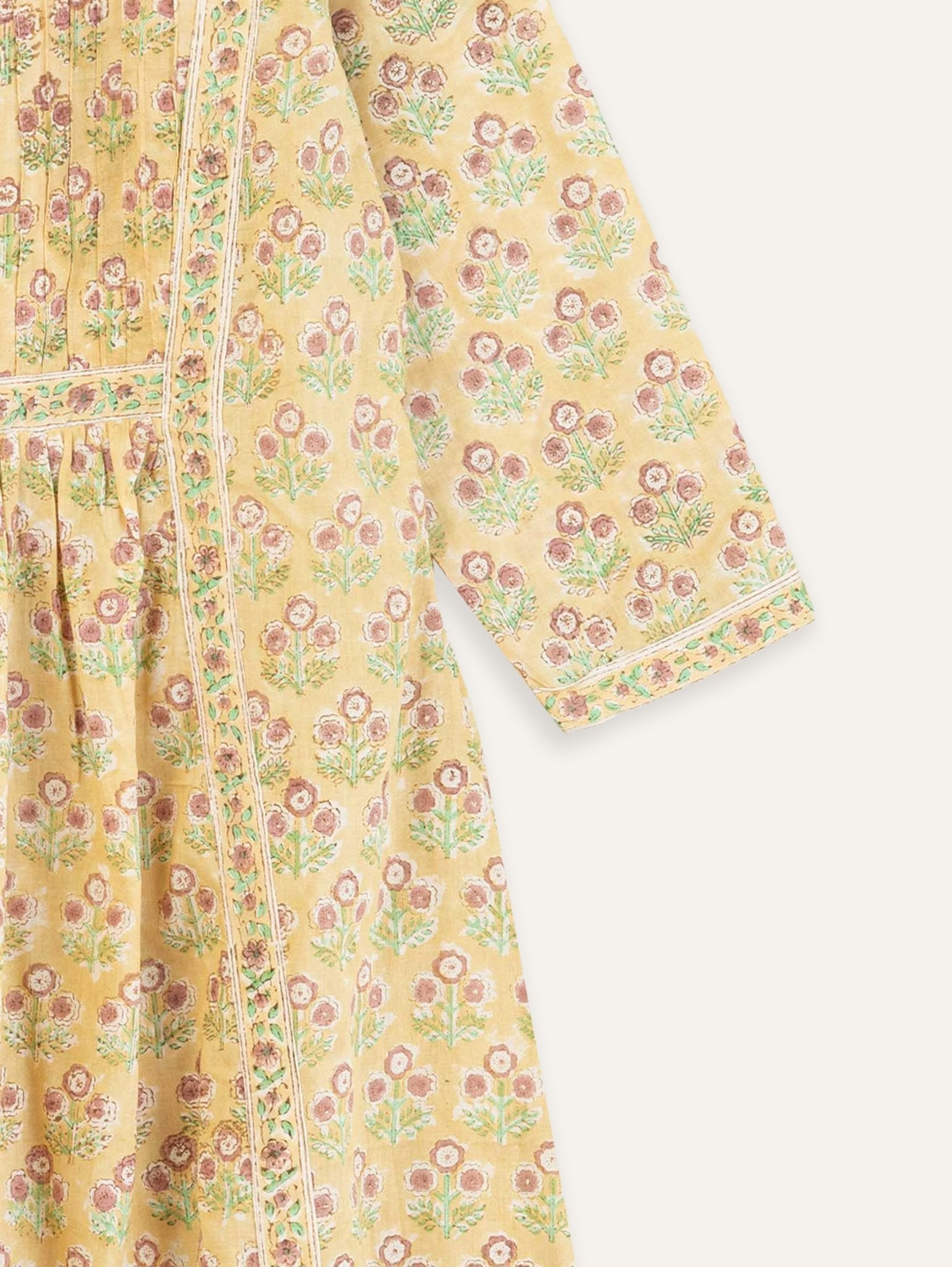 Dina Cotton Block Printed A Line Kurta - AINA