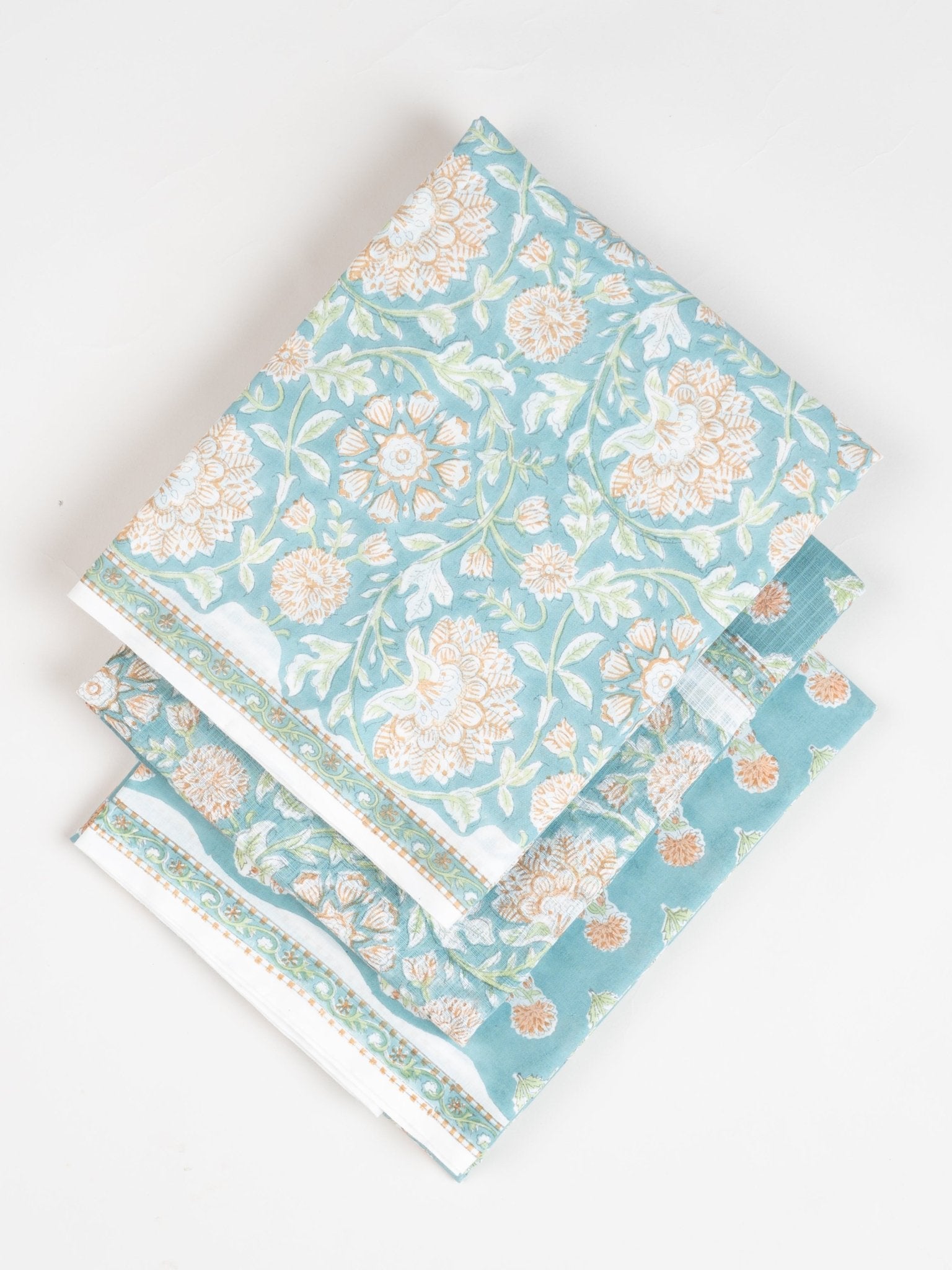 Diya Cotton Block Printed Unstitched Suit Set - 3 Piece - AINA