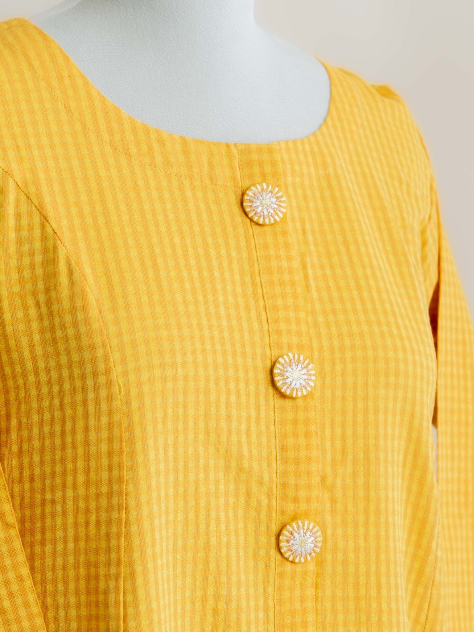Diya Cotton Handloom A - Line Kurta - AINA