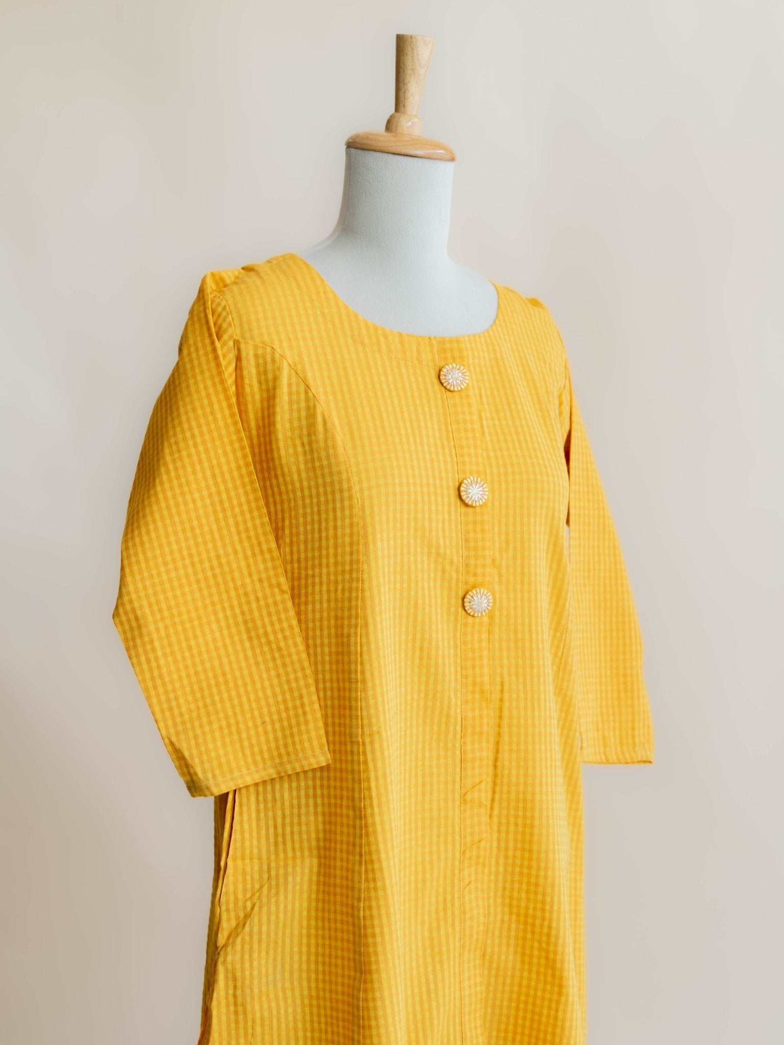 Diya Cotton Handloom A - Line Kurta - AINA