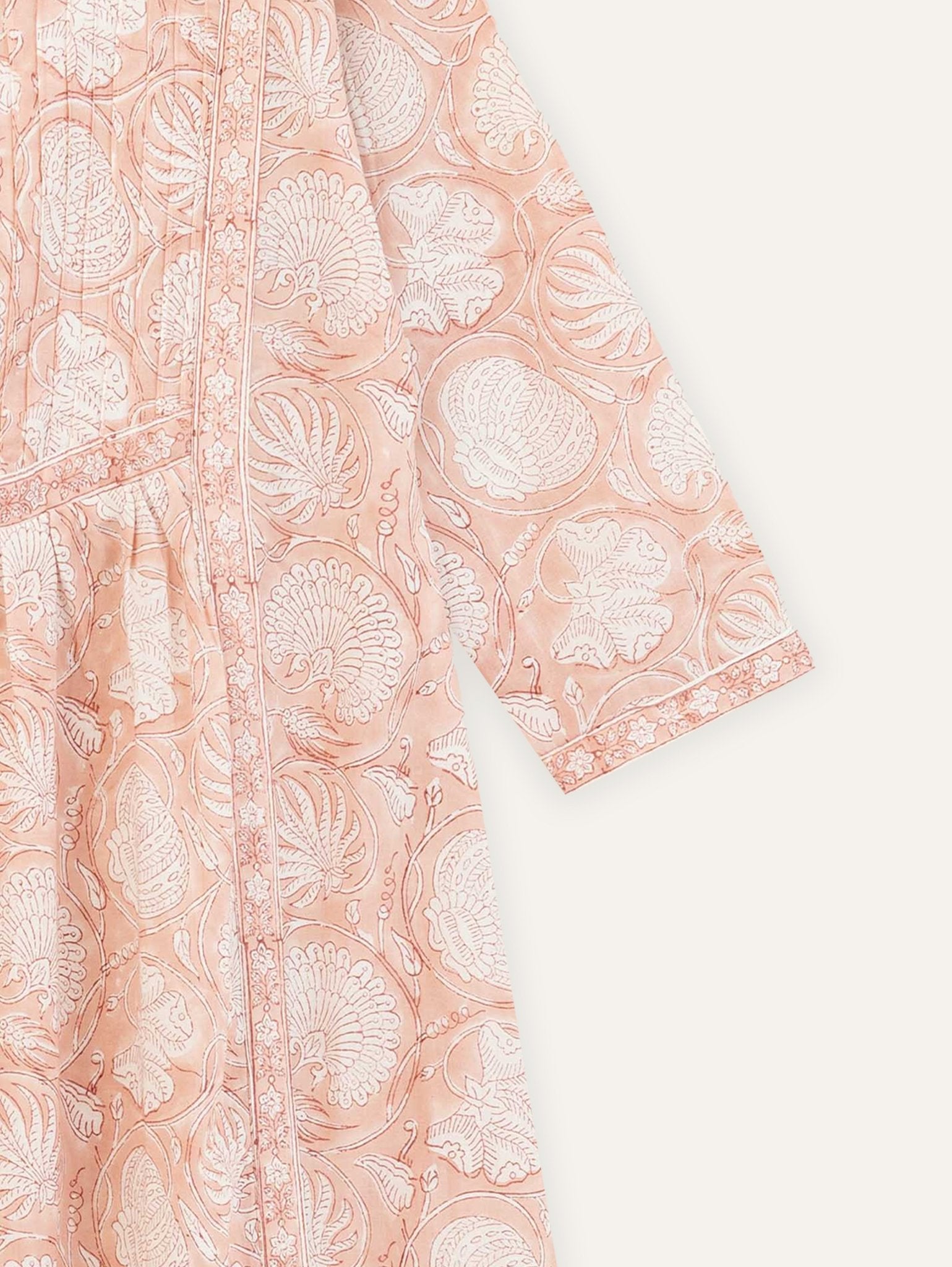 Doyel Cotton Block Printed A - Line Kurta - AINA