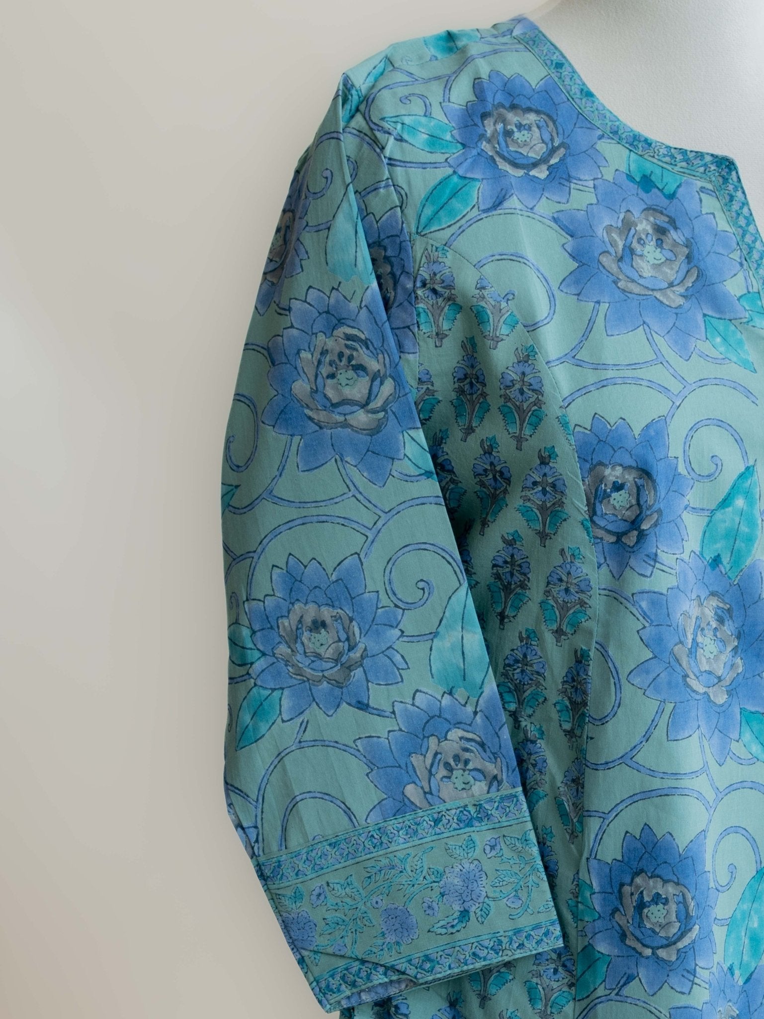 Eka Cotton Block Printed A - Line Kurta - AINA