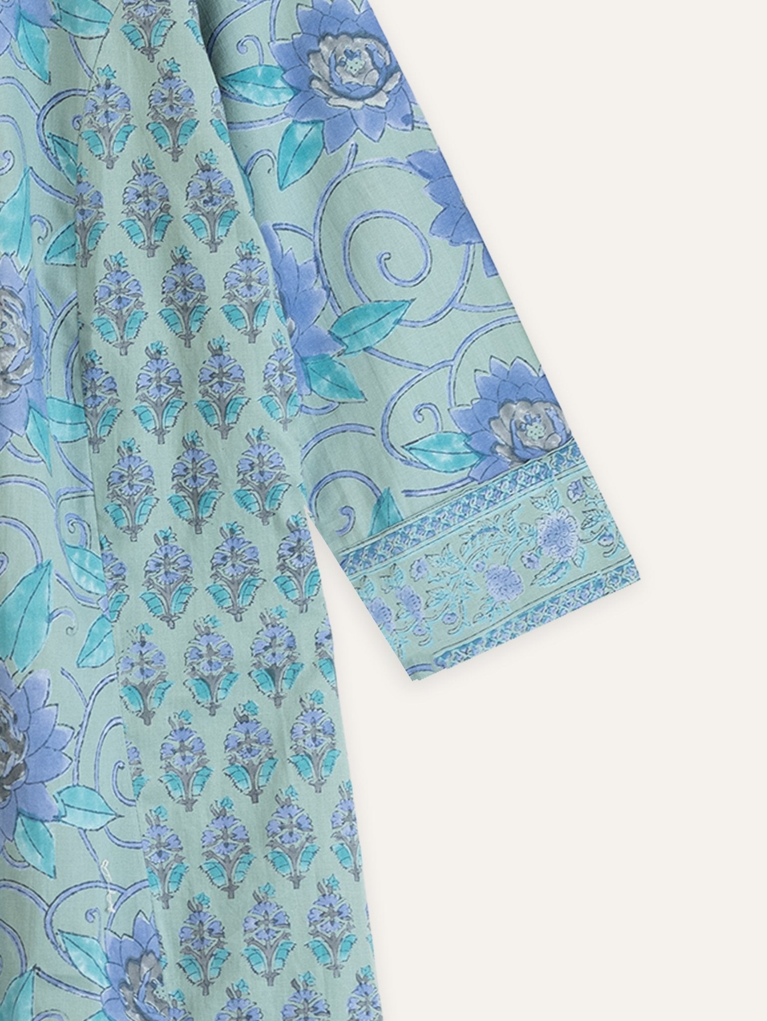Eka Cotton Block Printed A - Line Kurta - AINA