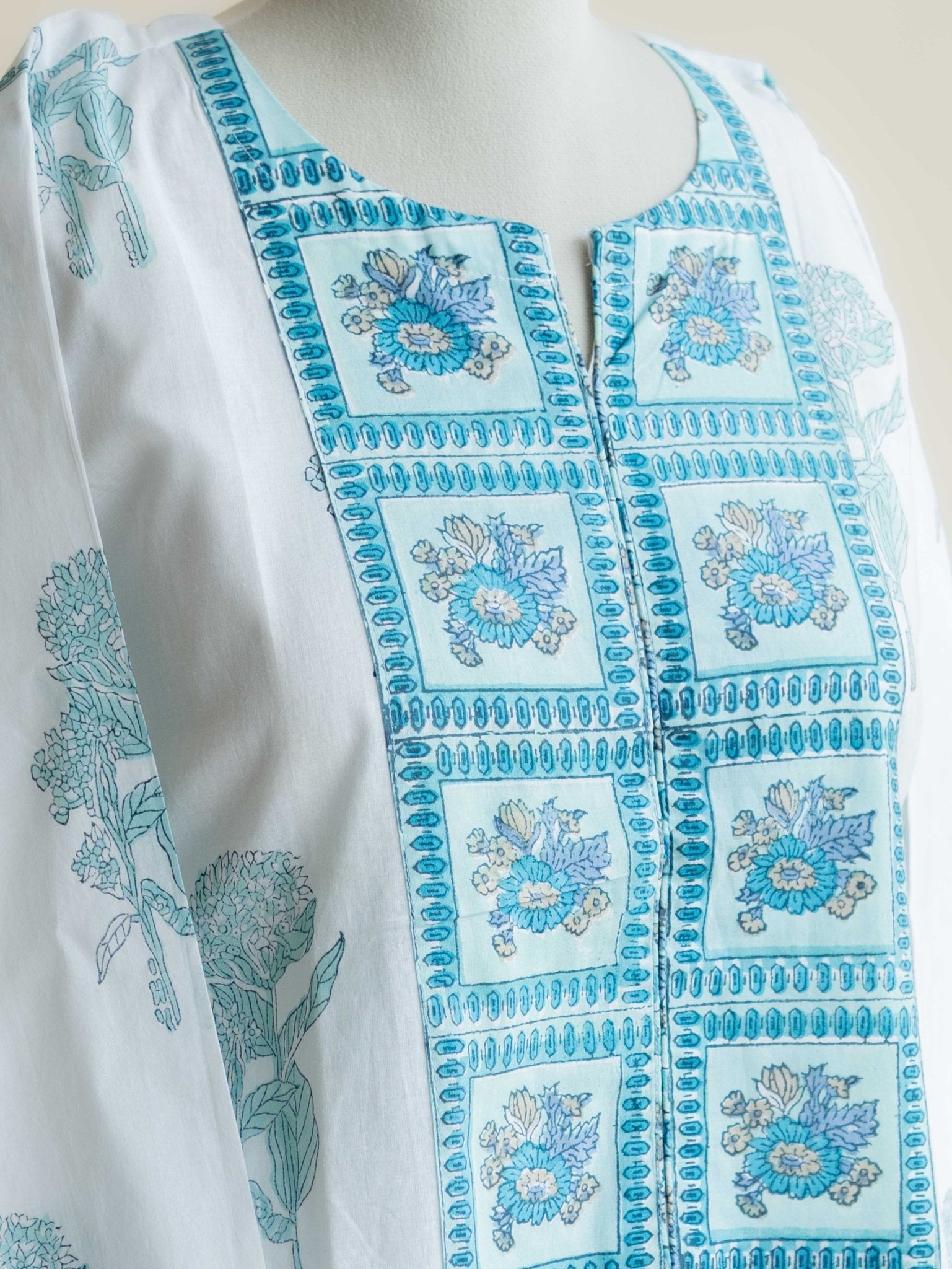 Elizabeth Cotton Block Printed Straight Kurta - AINA