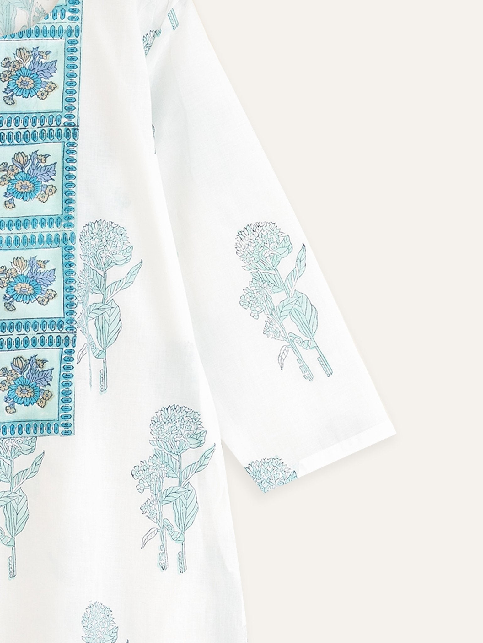 Elizabeth Cotton Block Printed Straight Kurta - AINA