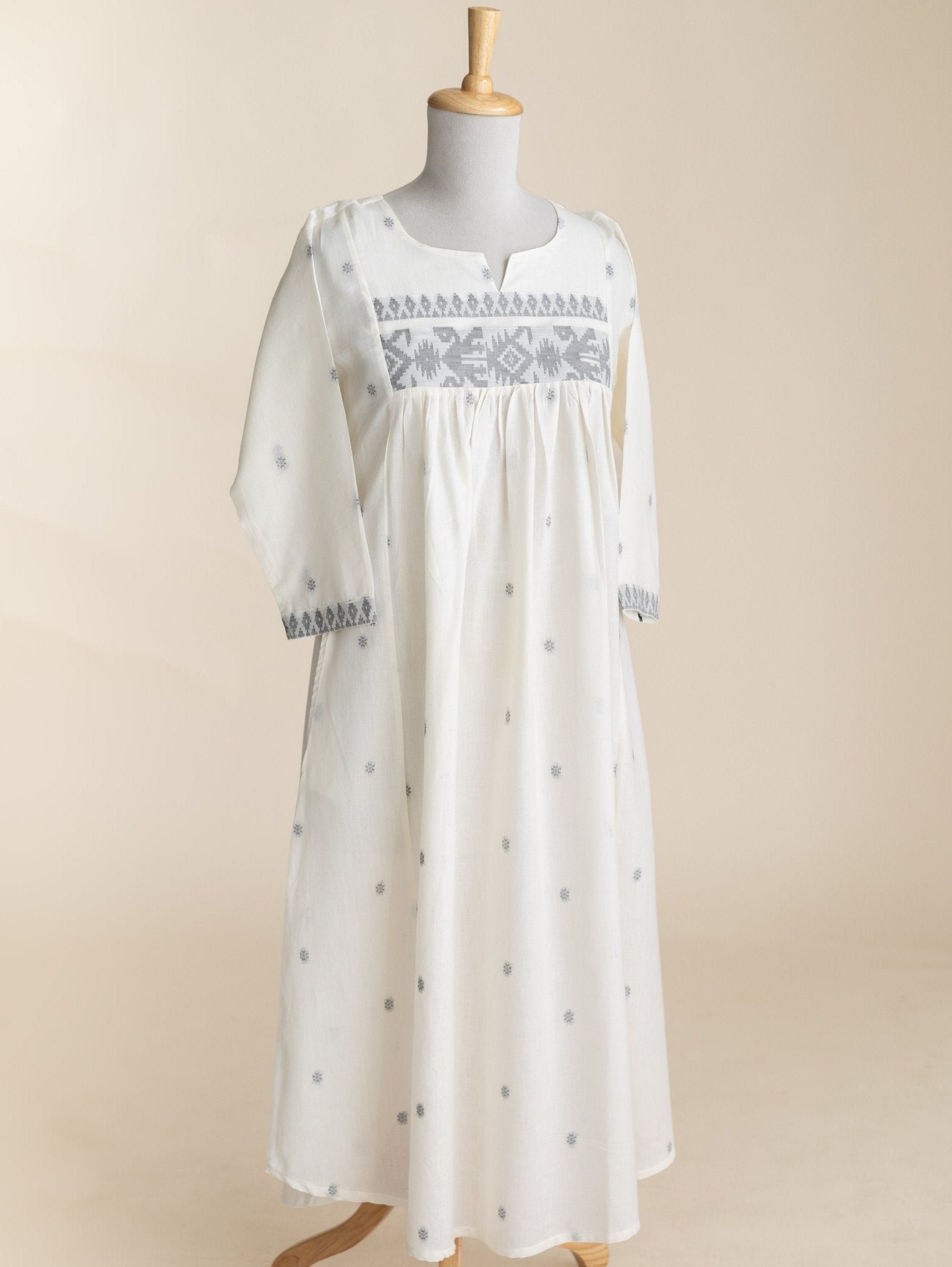 Enaya Cotton Jamdani A-Line Kurta - AINA