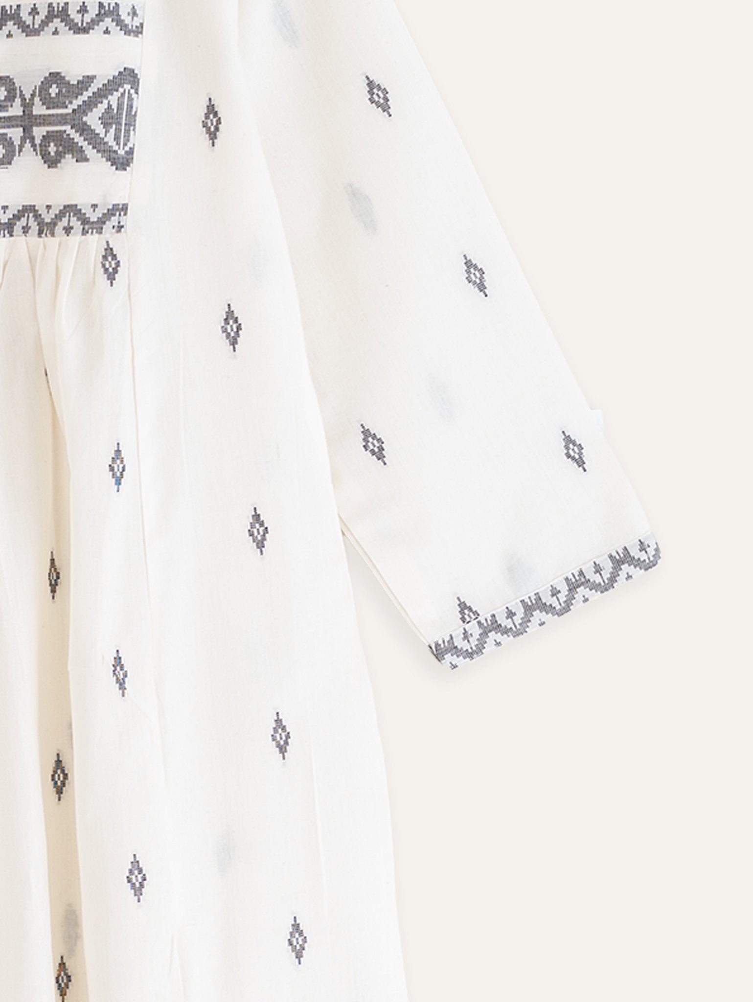 Enaya Cotton Jamdani A - Line Kurta - AINA