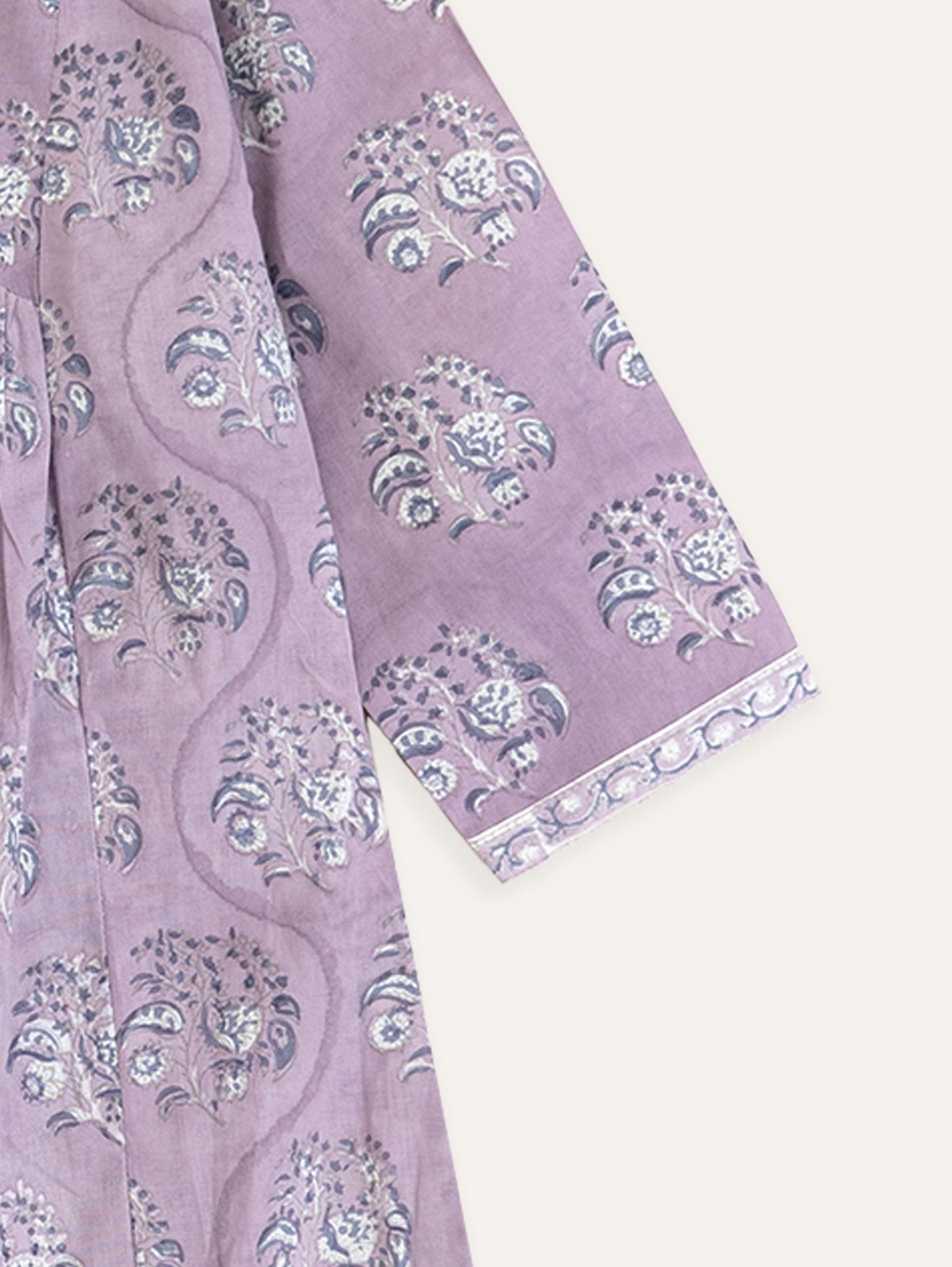 Fara Cotton Block Printed A - Line Kurta - AINA