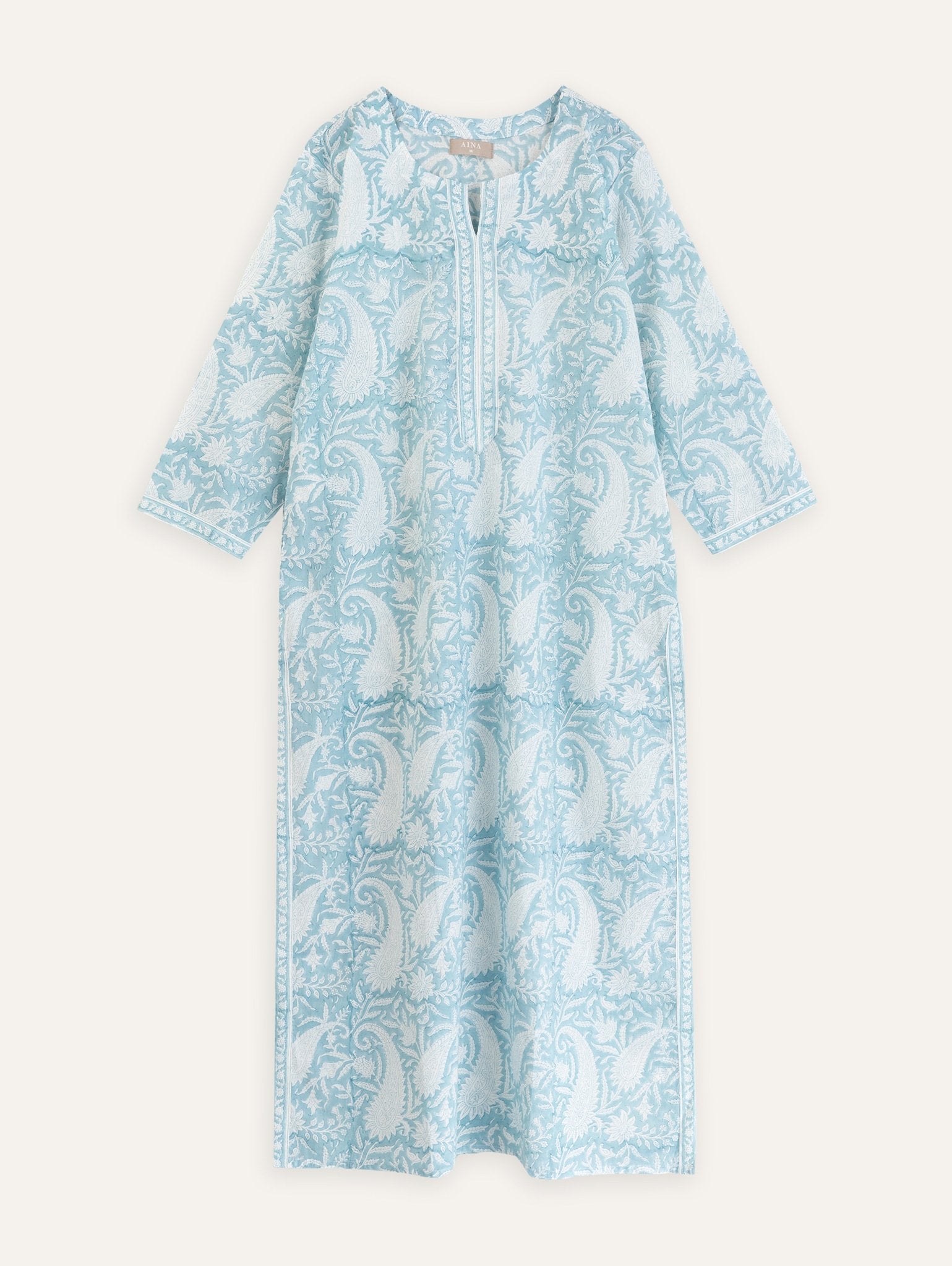 Fareeha Cotton Block Printed Straight Kurta - AINA