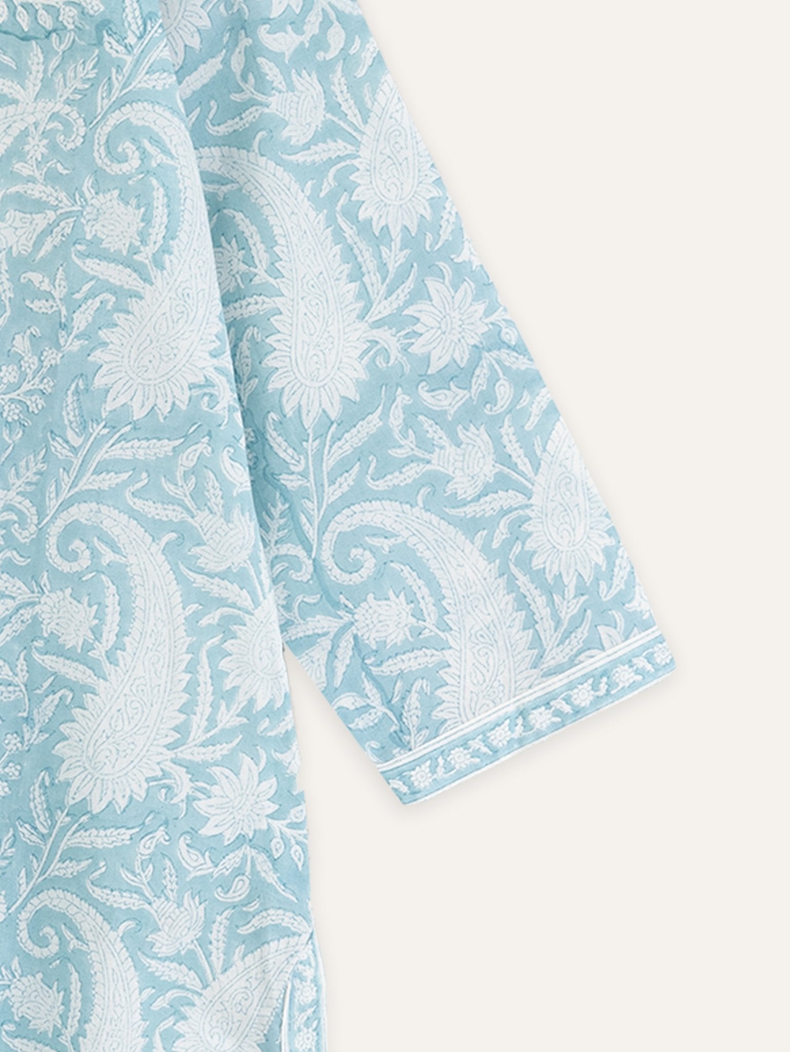 Fareeha Cotton Block Printed Straight Kurta - AINA