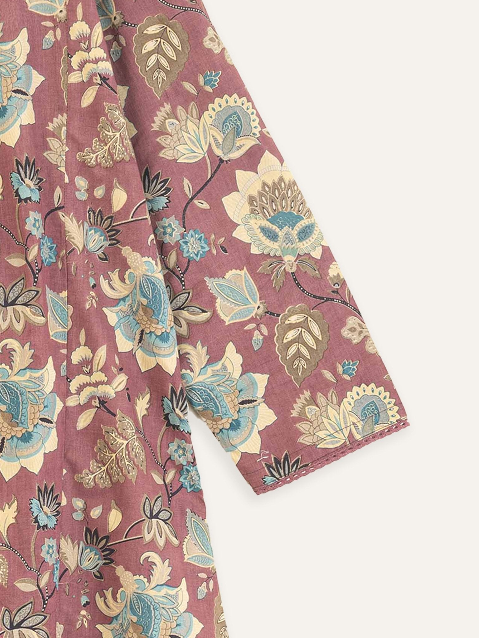 Feba Cotton Block Printed A Line Kurta - AINA