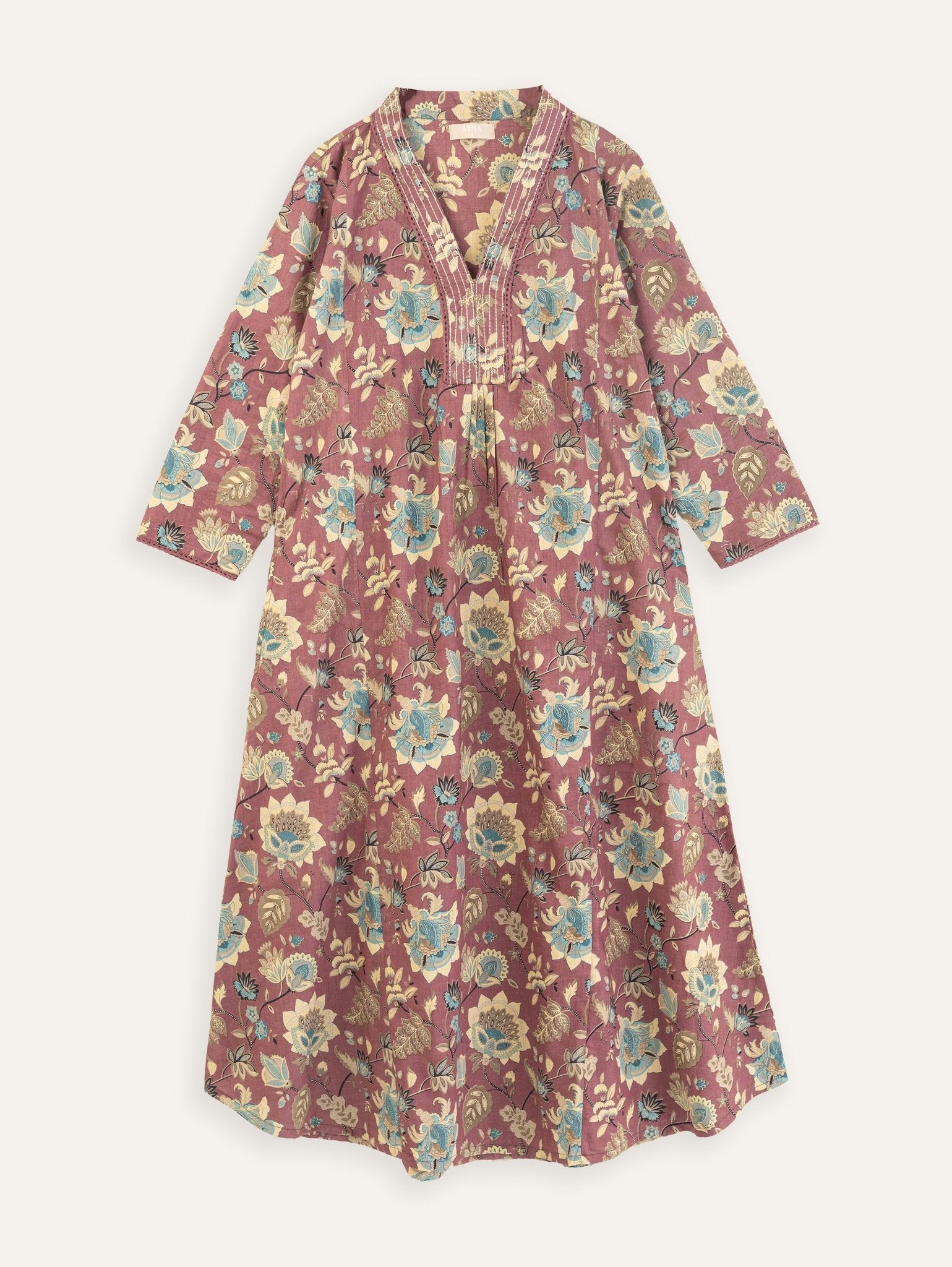 Feba Cotton Block Printed A Line Kurta - AINA