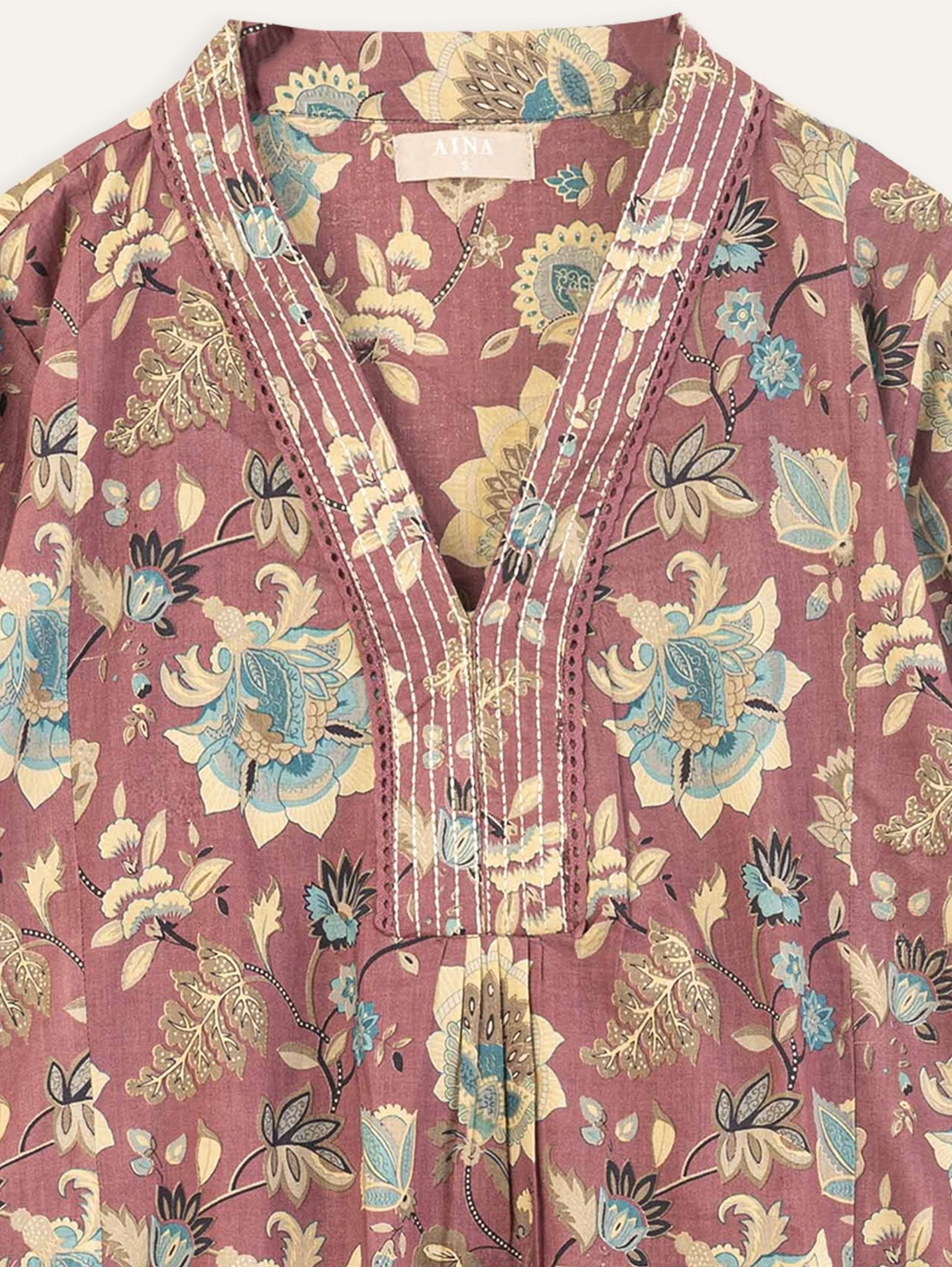 Feba Cotton Block Printed A Line Kurta - AINA
