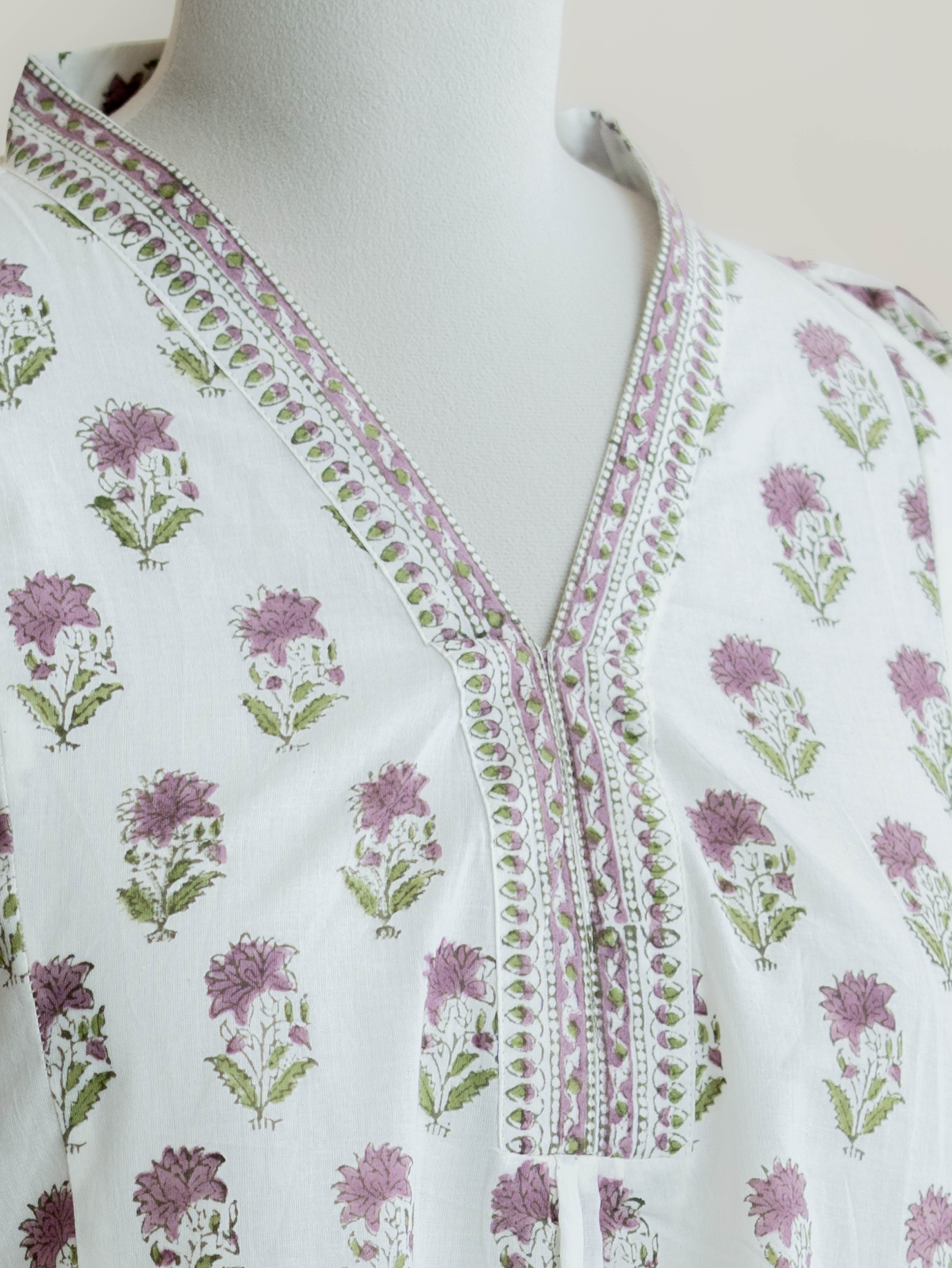 Hridhya Cotton Block Printed A-Line Kurta
