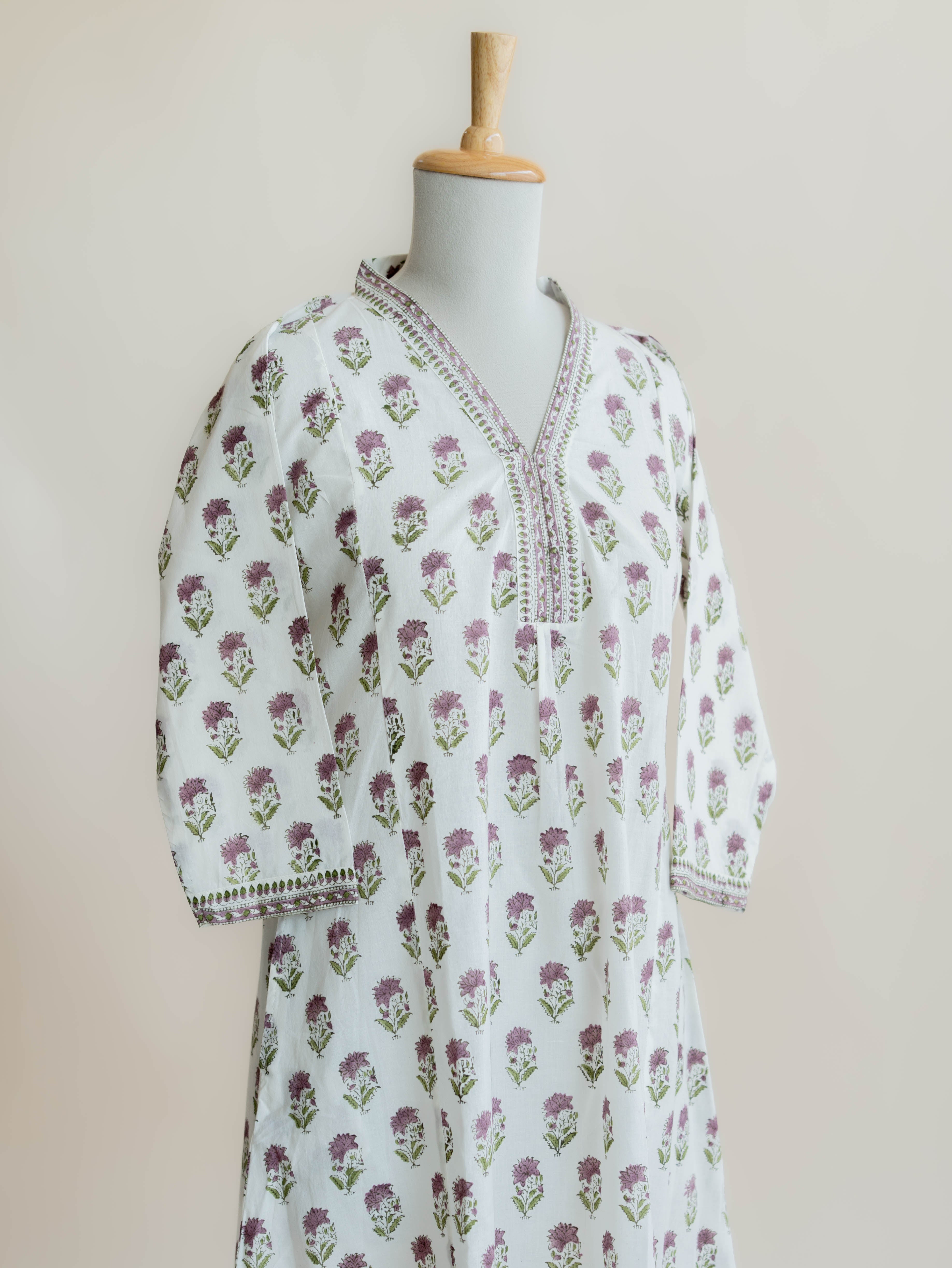 Hridhya Cotton Block Printed A-Line Kurta