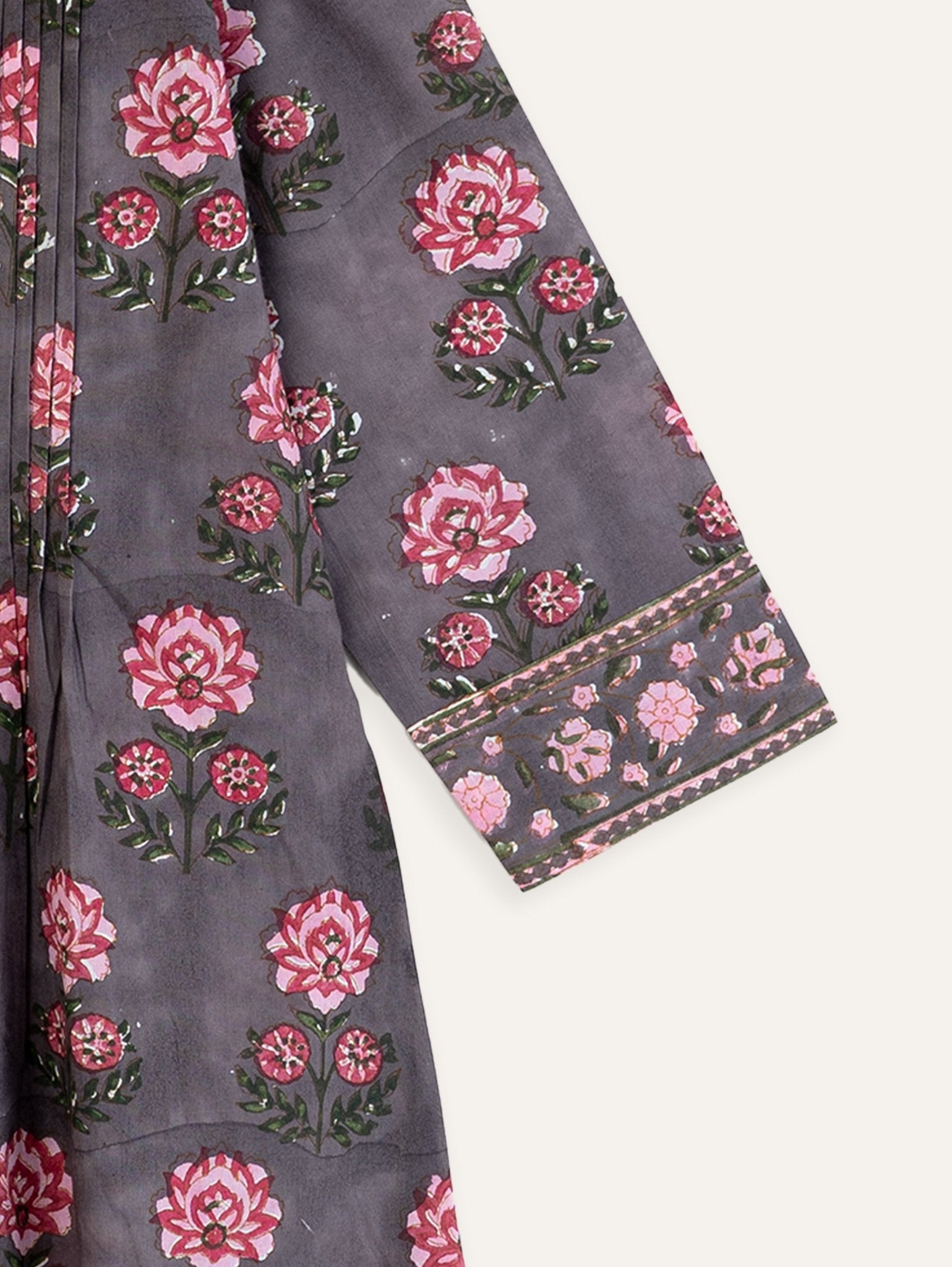 Fidha Cotton Block Printed A - Line Kurta - AINA