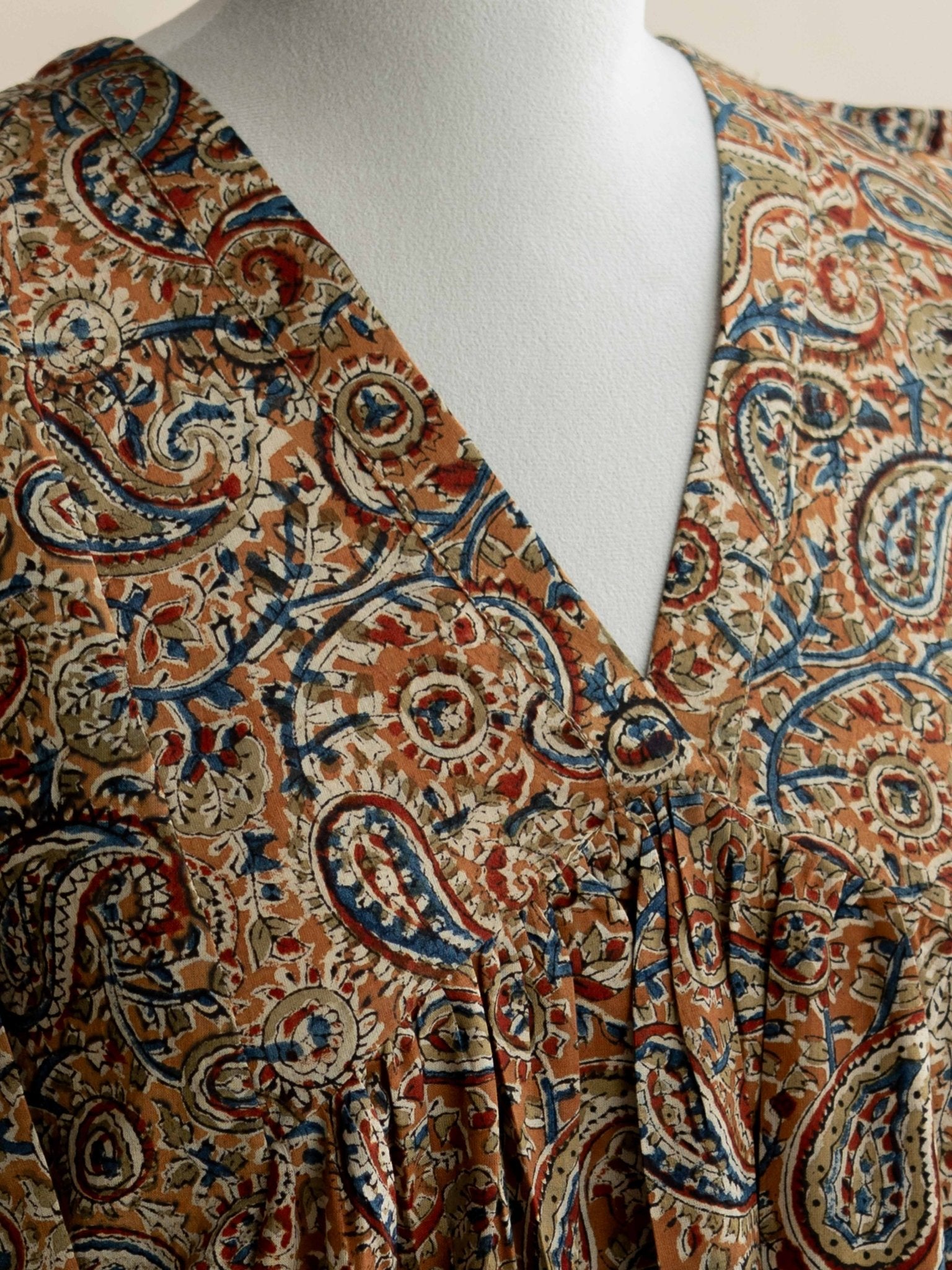 Firzana Cotton Kalamkari Block Printed A - Line Kurta - AINA