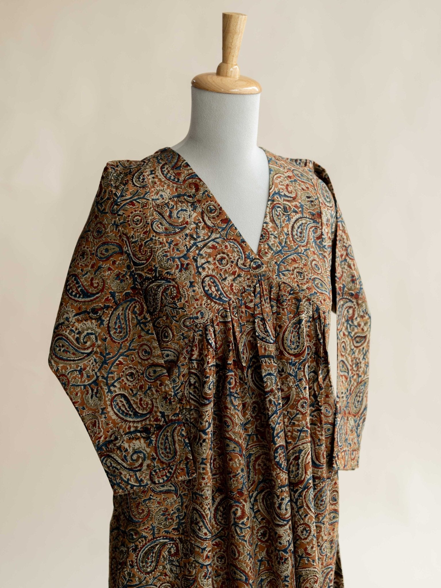 Firzana Cotton Kalamkari Block Printed A - Line Kurta - AINA