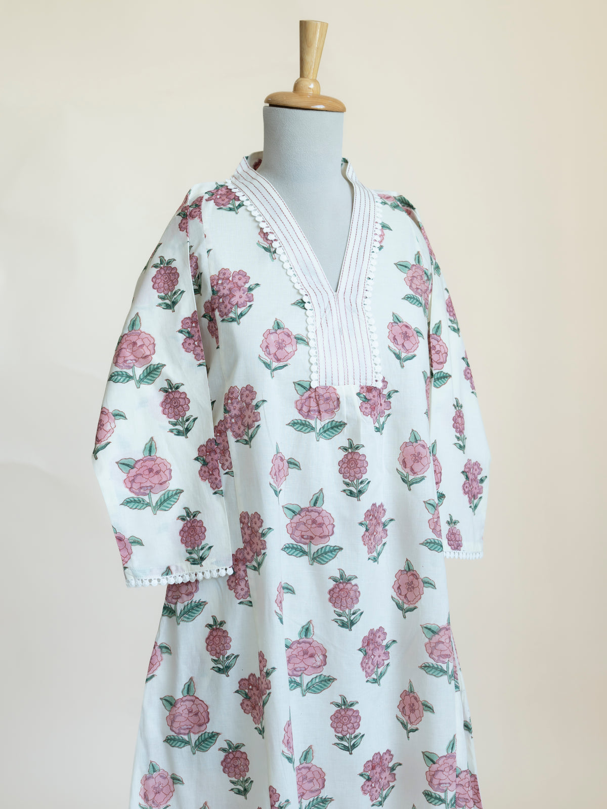Urvika Cotton Block Printed A-Line Kurta