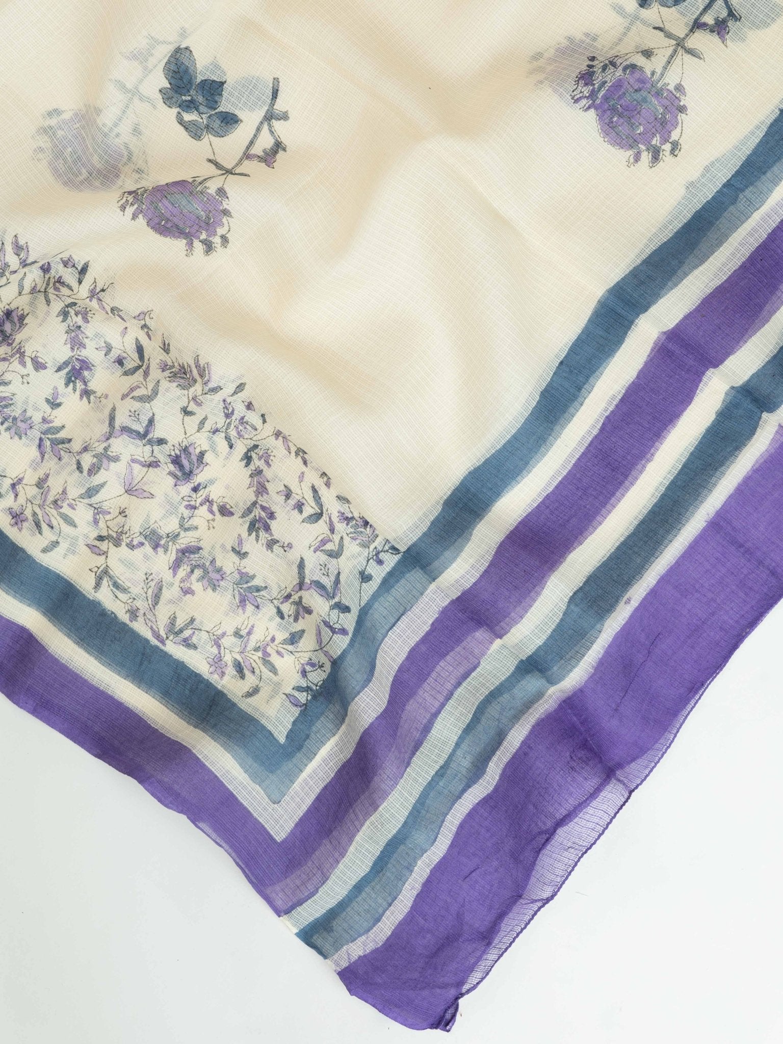 Gauri Cotton Block Printed Unstitched Suit Set - 3 Piece - AINA