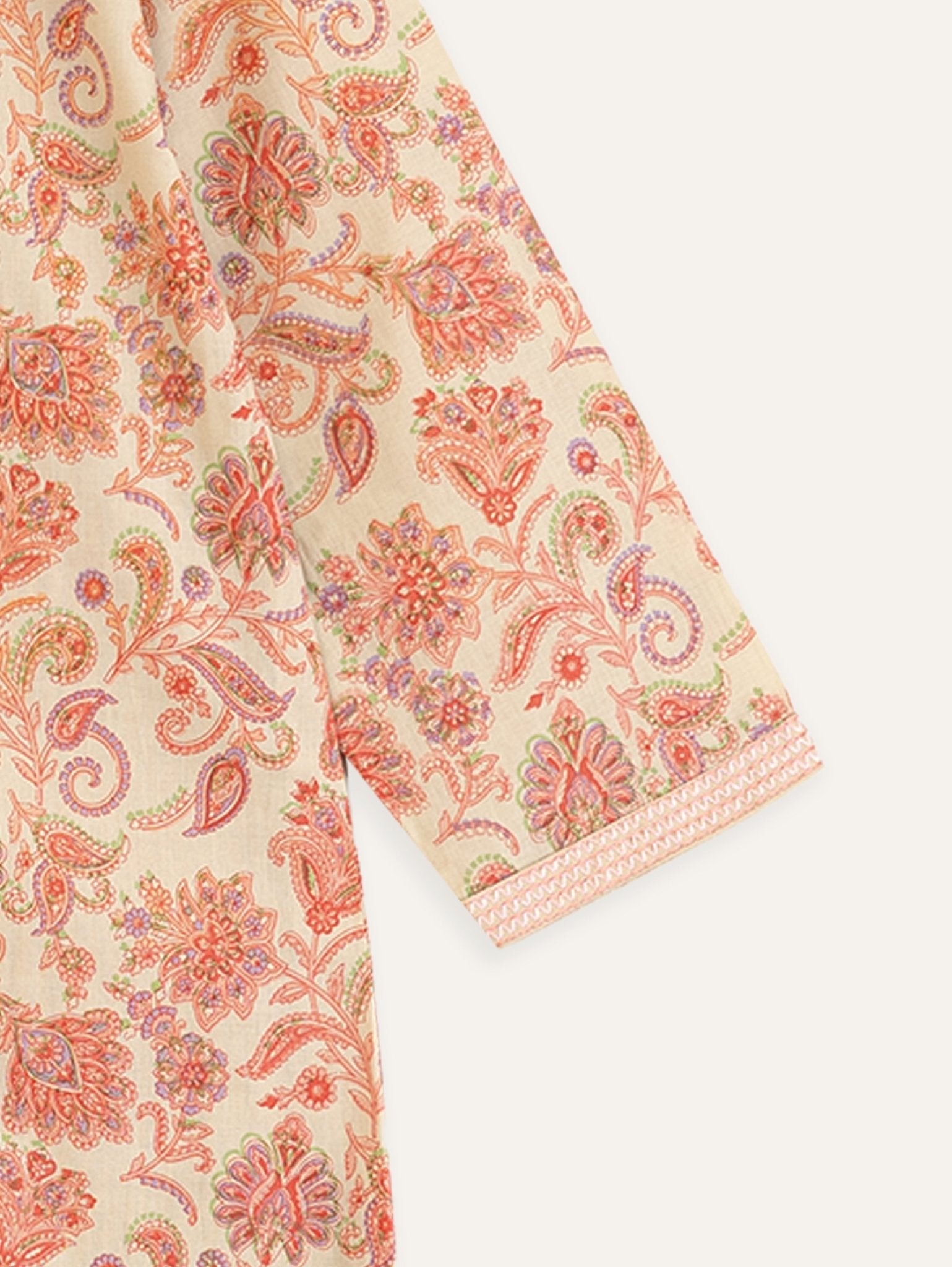 Gaya Cotton Printed Straight Kurta - AINA