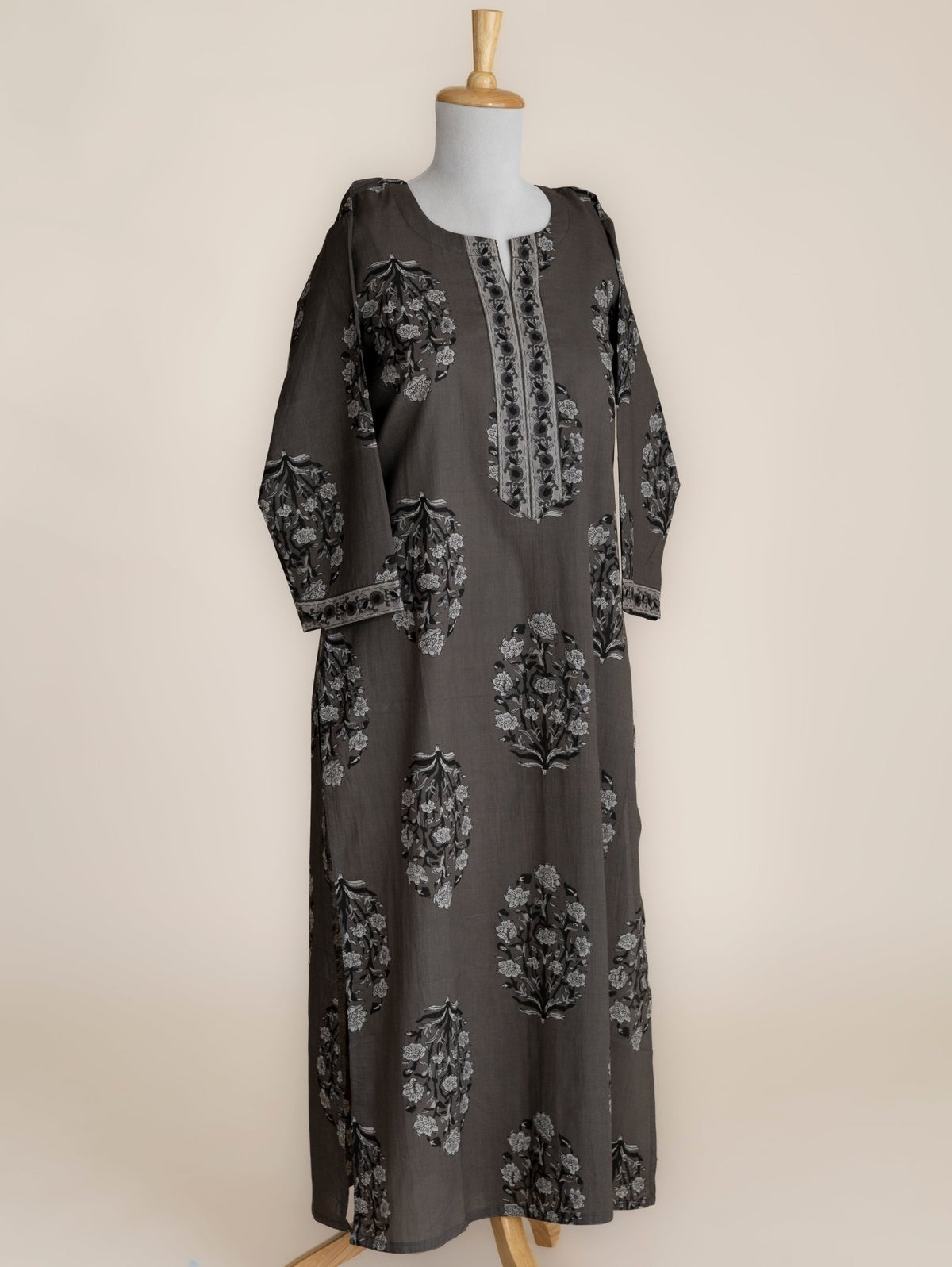 Greesha Cotton Block Printed Straight Kurta - AINA