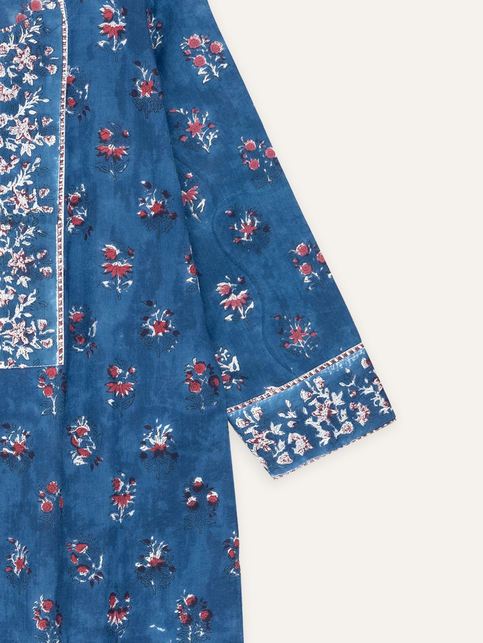 Gurleen Cotton Block Printed Straight Kurta - AINA