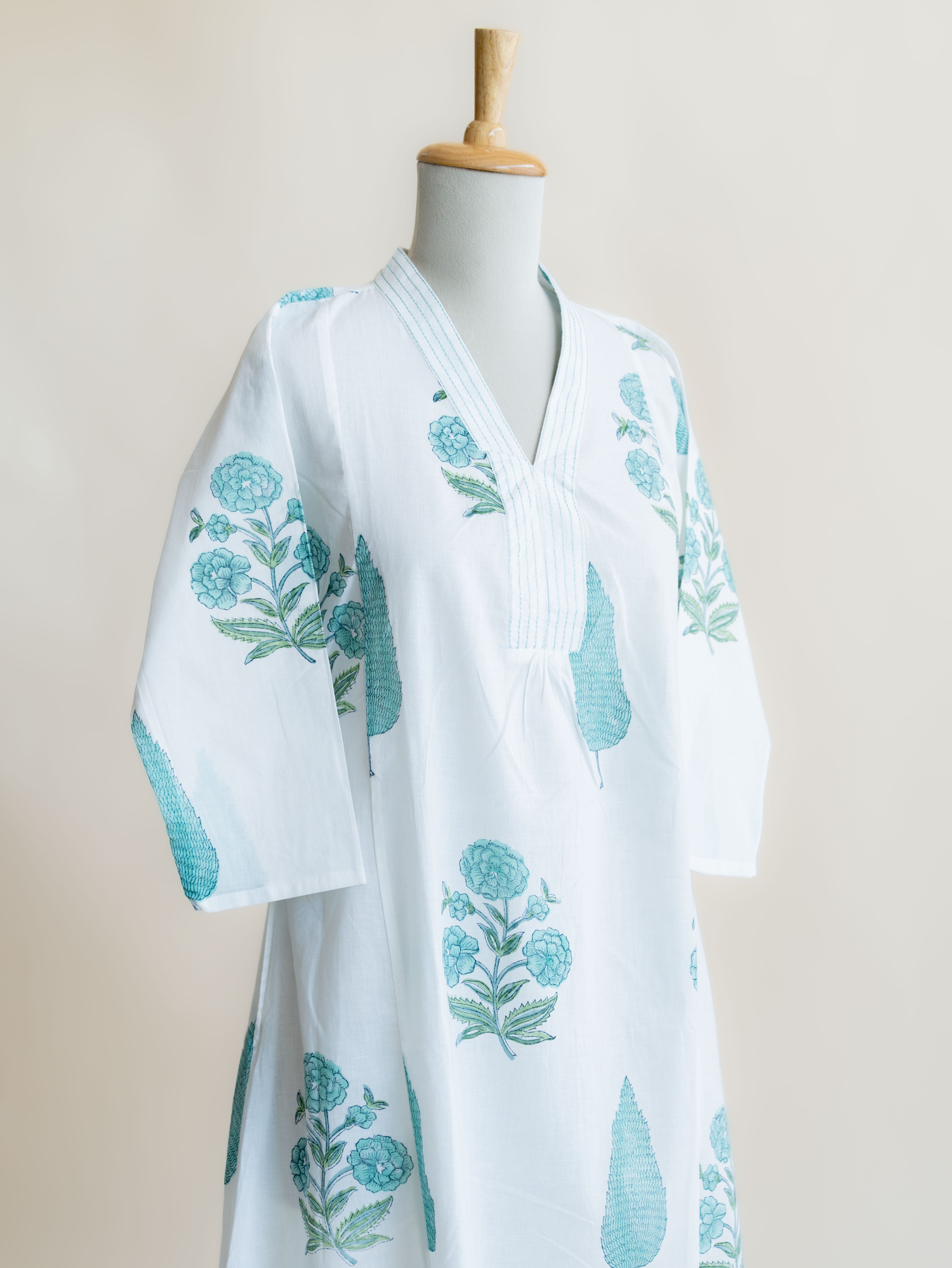 Roma Cotton Block Printed A-Line Kurta