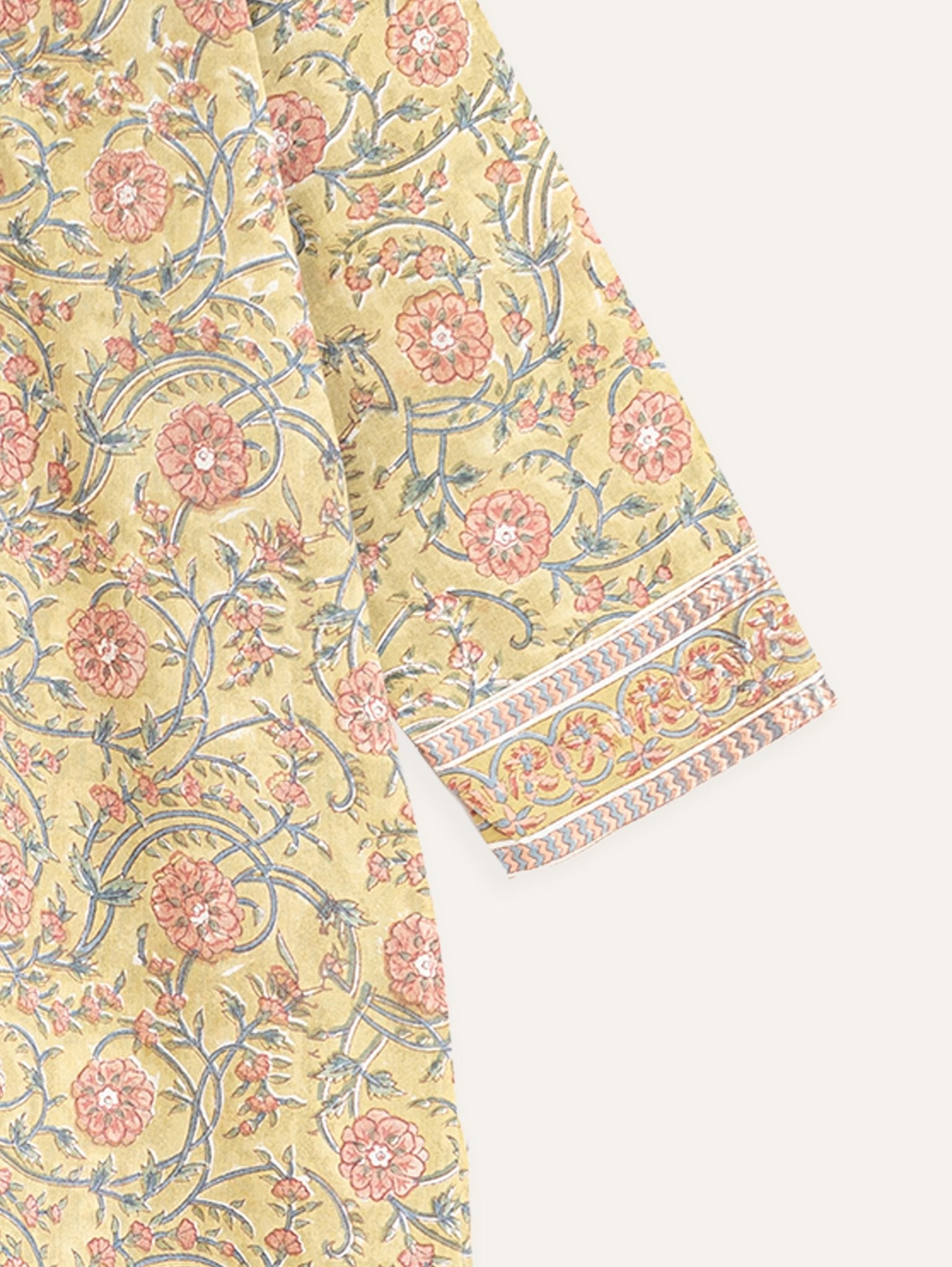 Hadhiya Cotton Block Printed Straight Kurta - AINA