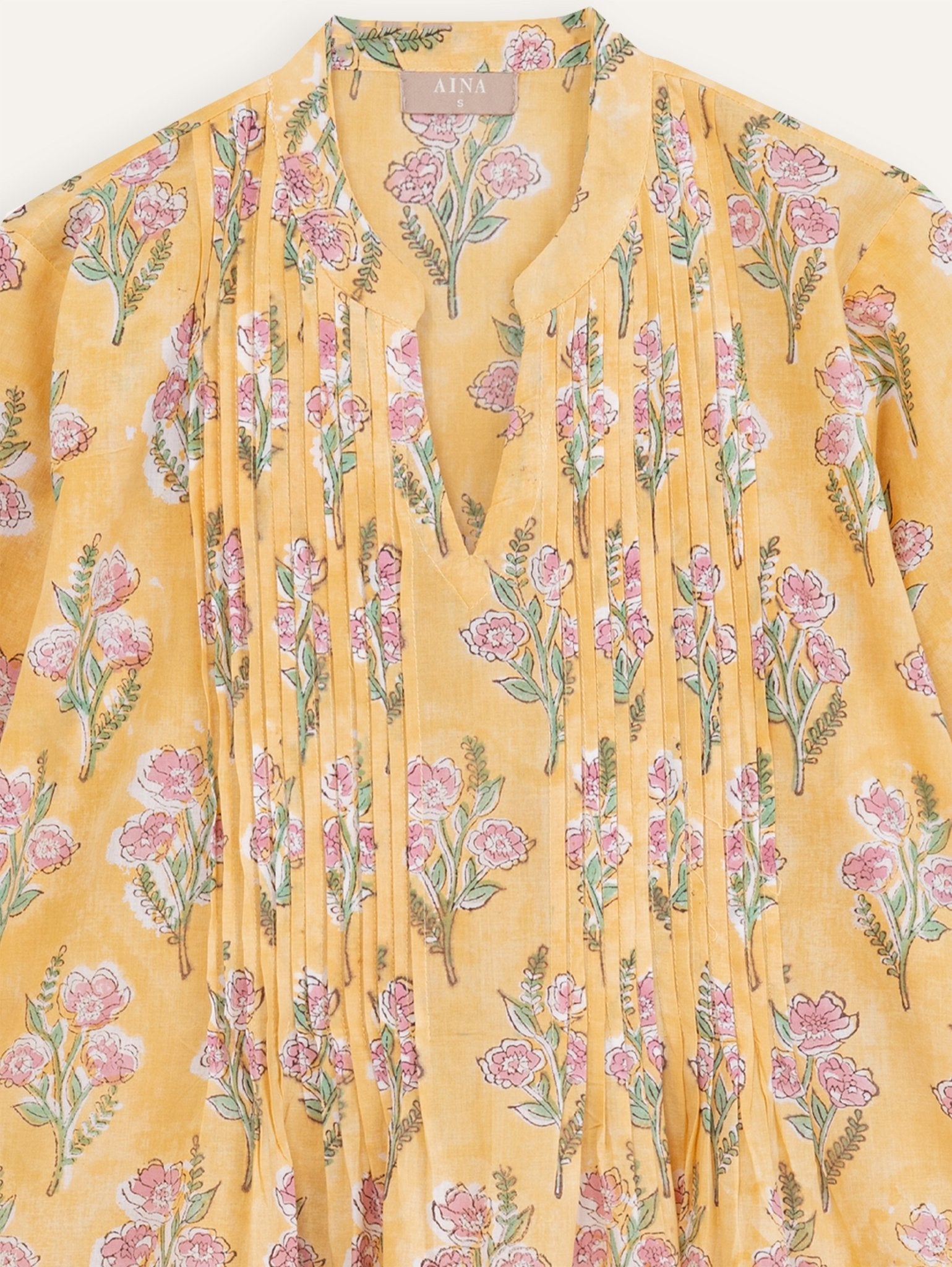 Haiza Cotton Block Printed A - Line Kurta - AINA