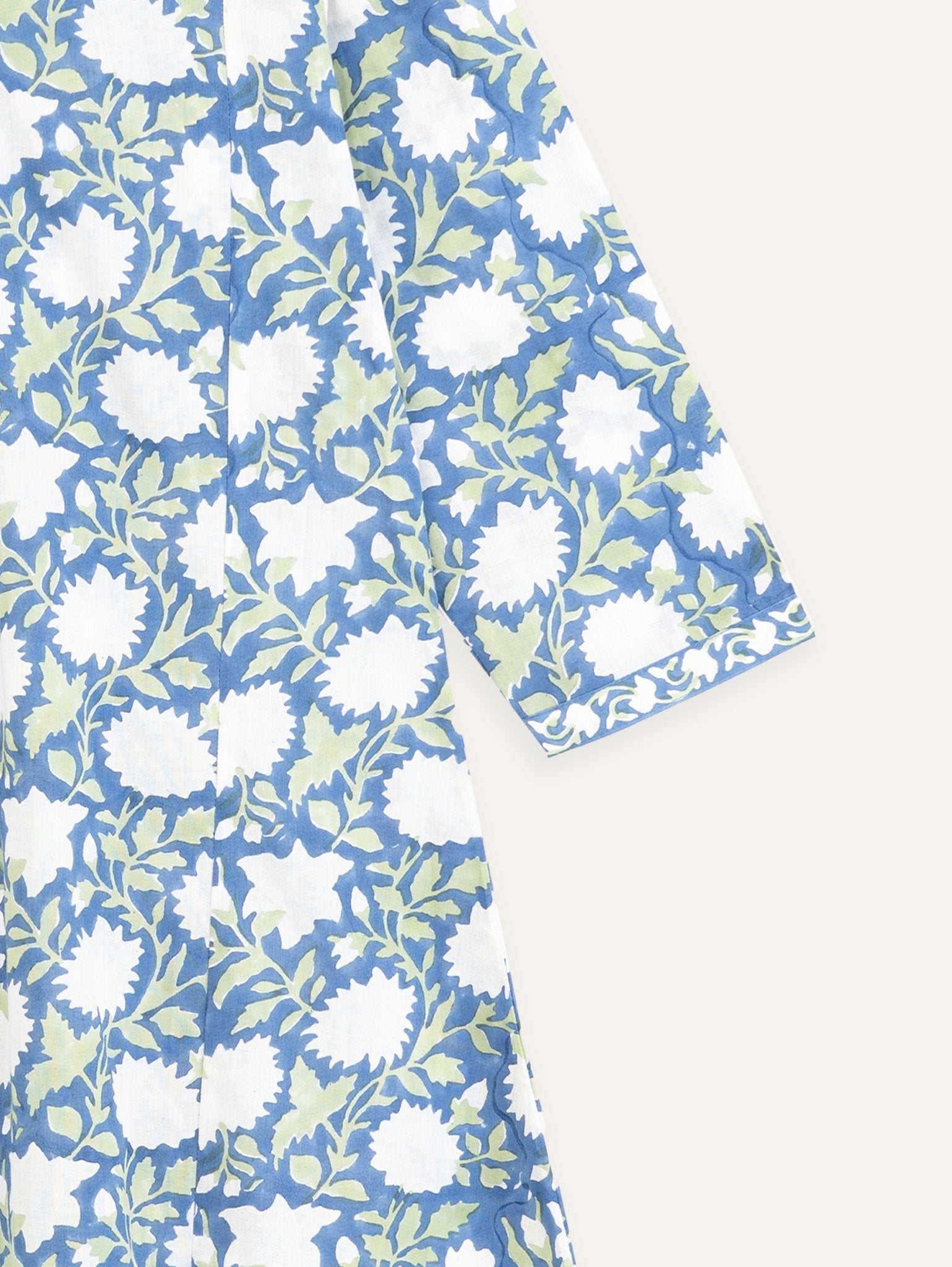 Hana Cotton Block Printed A - Line Kurta - AINA
