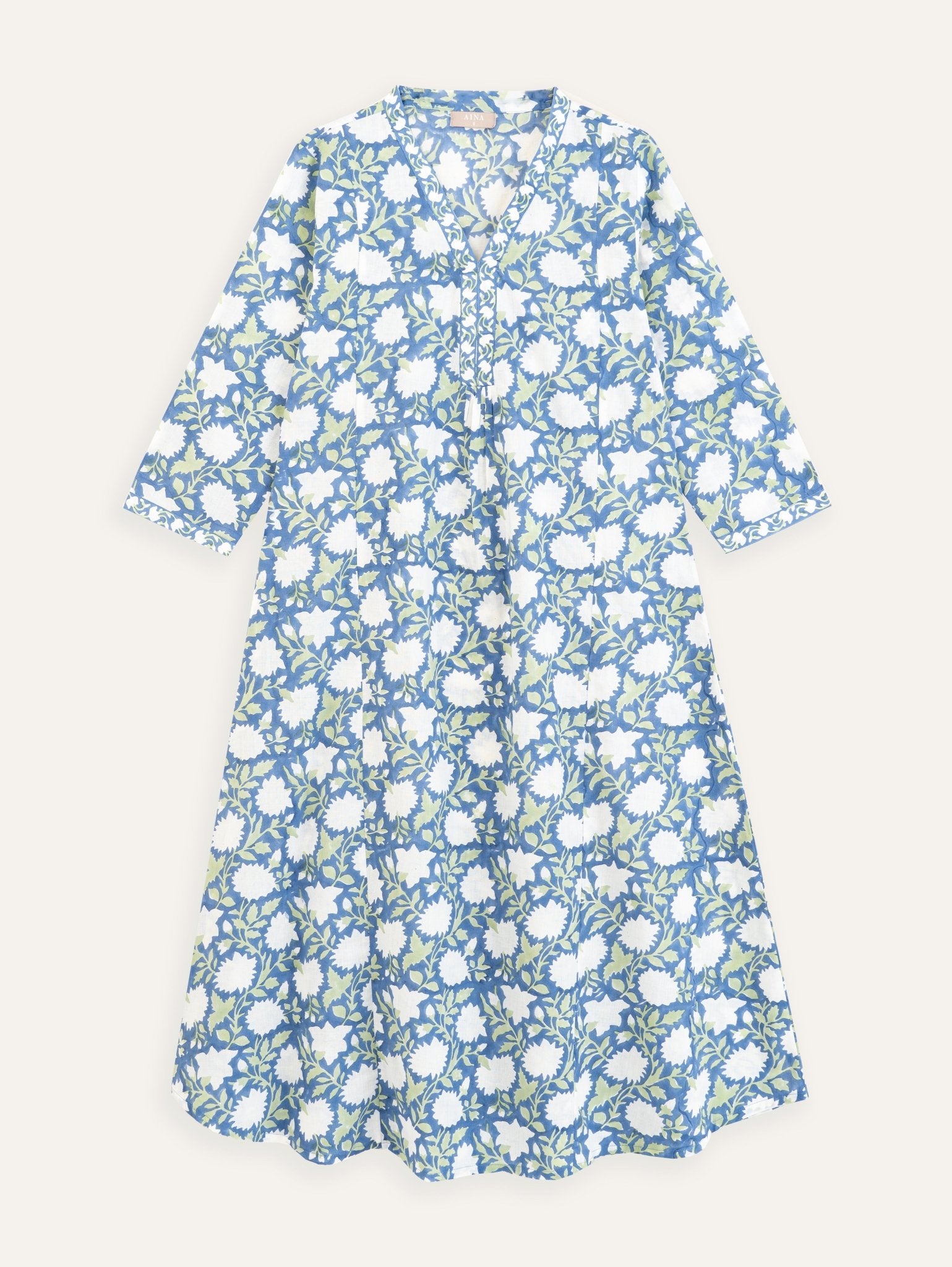 Hana Cotton Block Printed A - Line Kurta - AINA