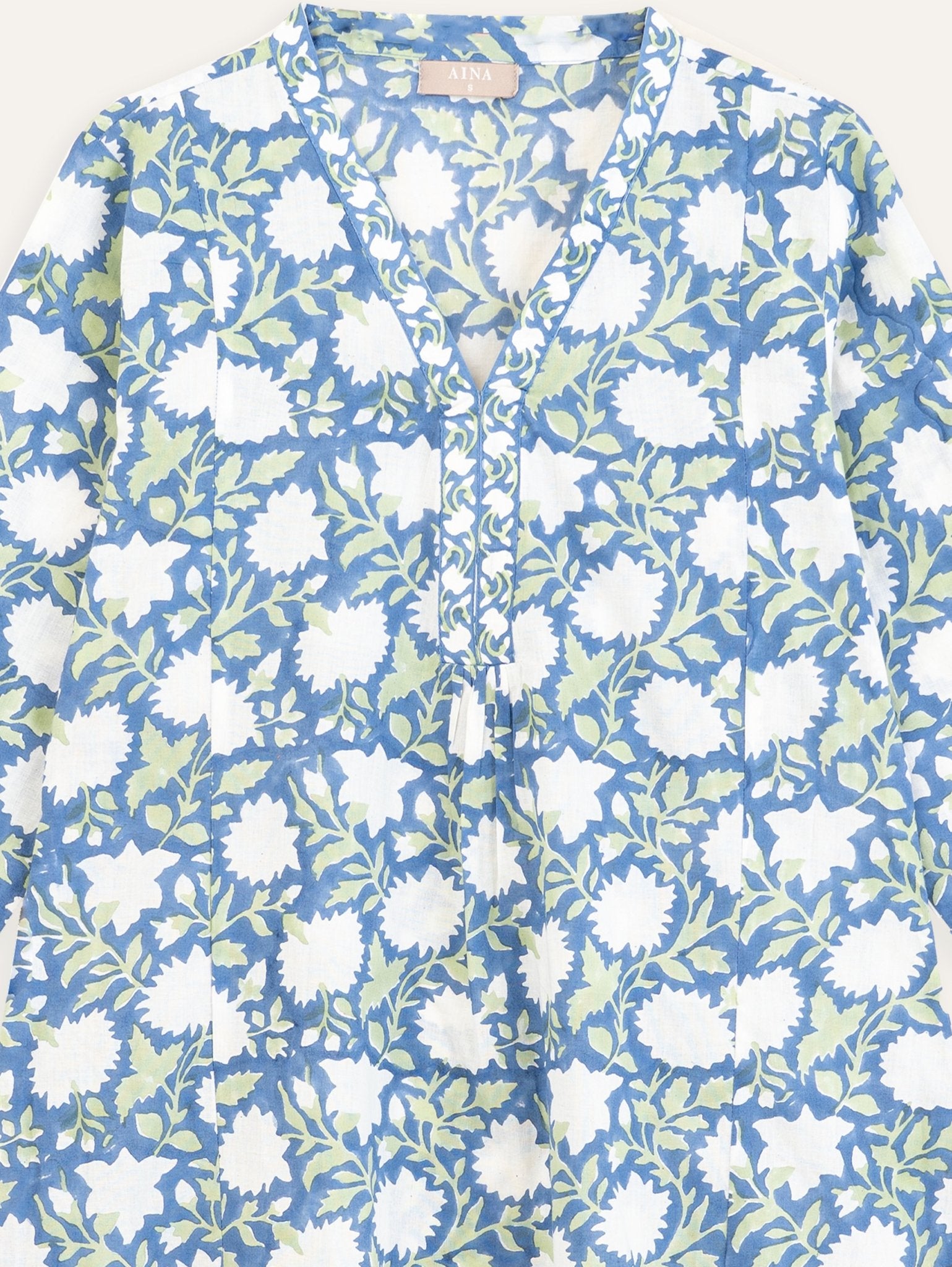 Hana Cotton Block Printed A - Line Kurta - AINA